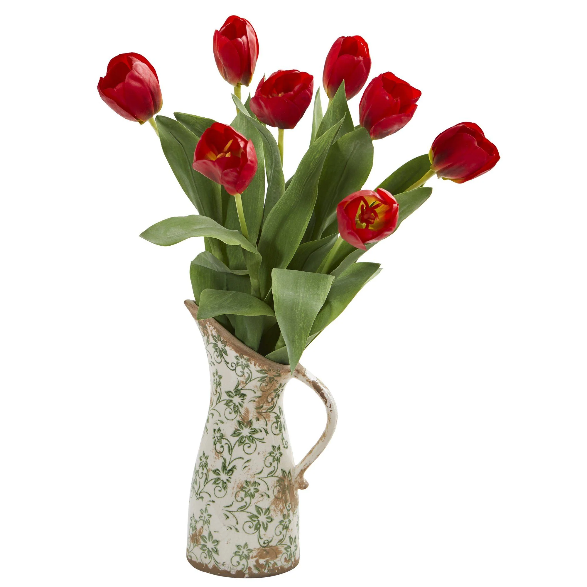 19” Tulip Artificial Arrangement in Floral Pitcher - Image 5