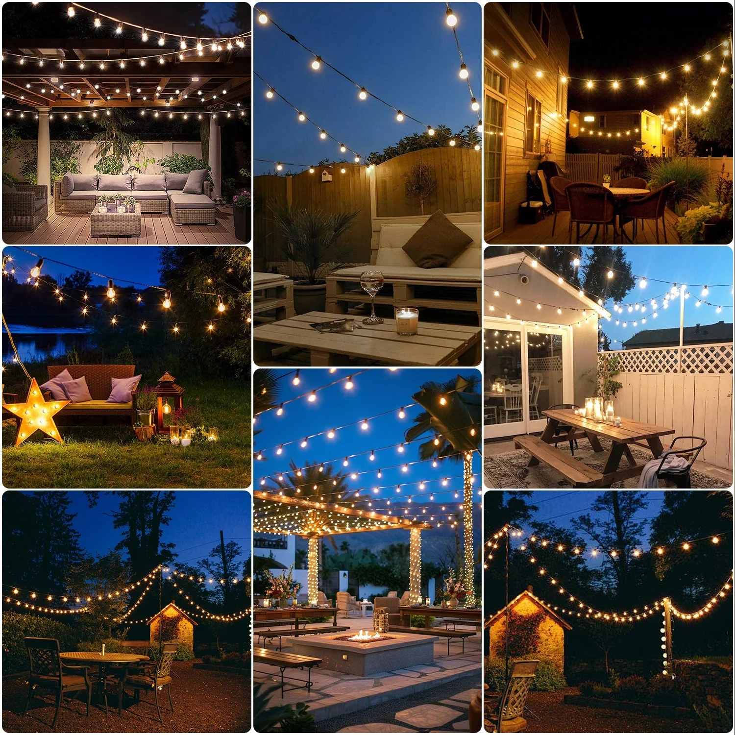 197FT LED Outdoor String Lights with 100 Shatterproof Bulbs - Image 6