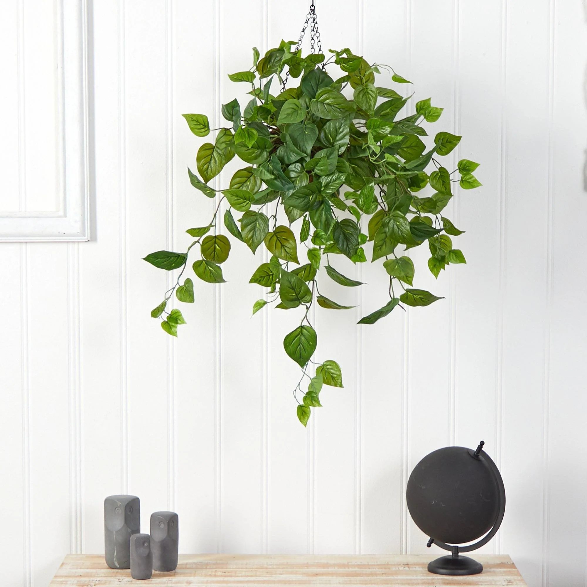 2.5’ Philodendron Artificial Plant in Hanging Basket - Image 3