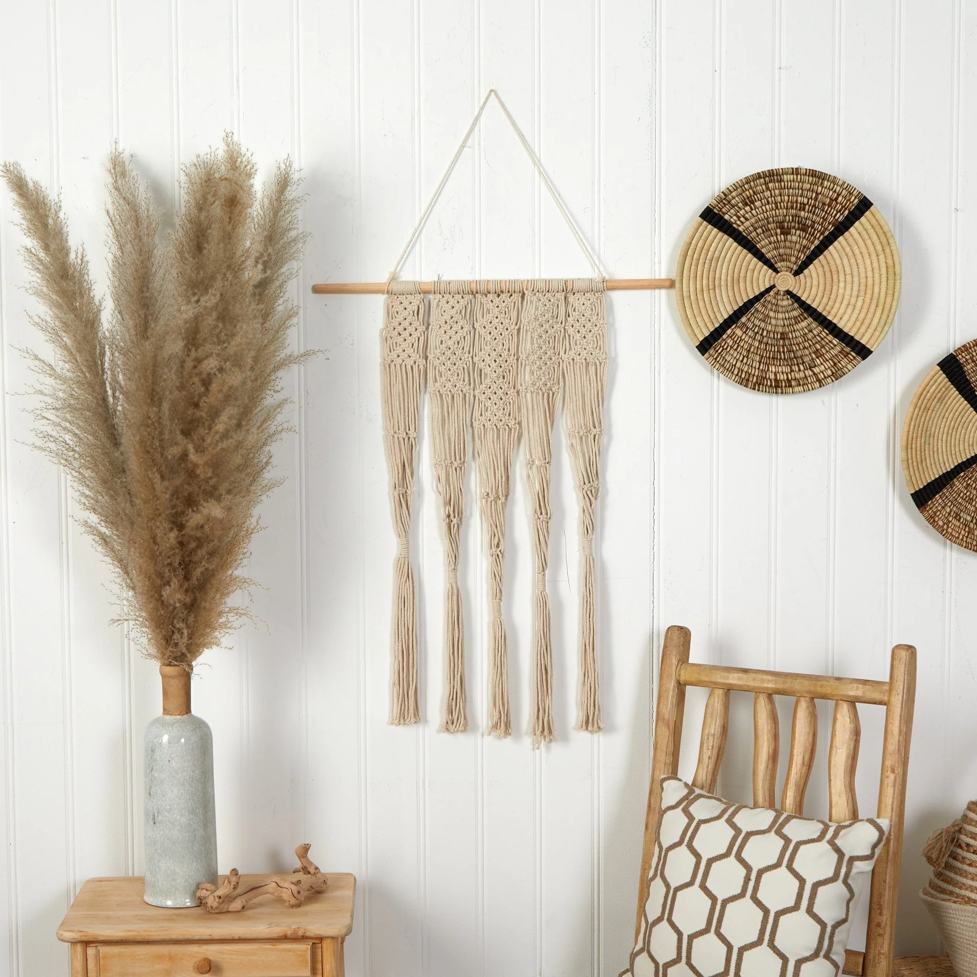 2.5’ x 2’ Hand Woven Macrame Wall Hanging Decor - Image 3