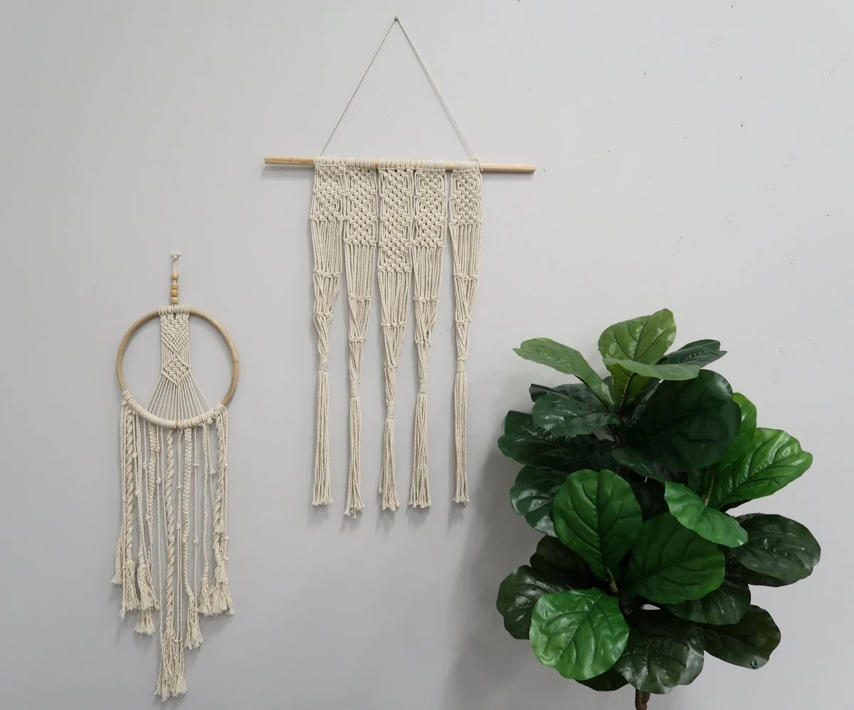 2.5’ x 2’ Hand Woven Macrame Wall Hanging Decor - Image 6