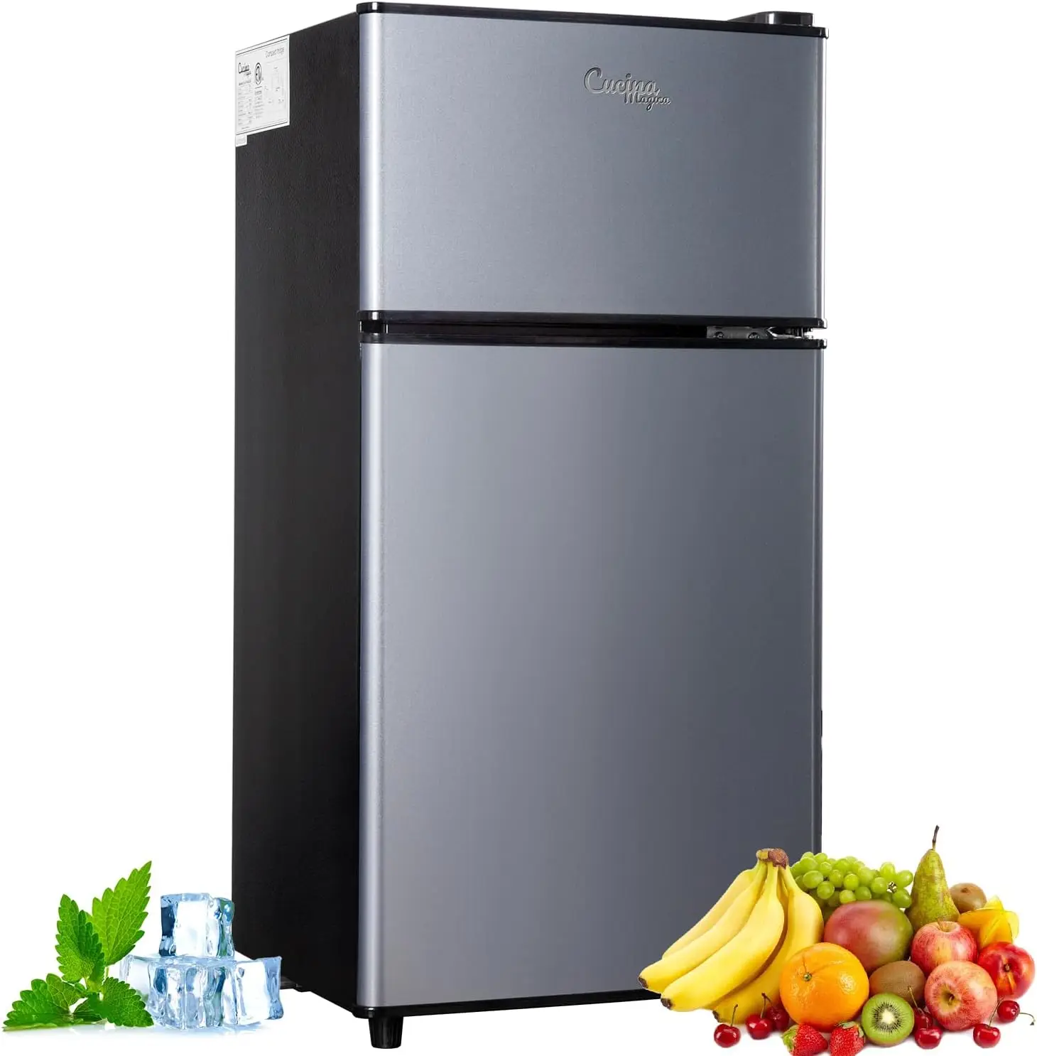 2.9 Cu.Ft Mini Fridge with Freezer Small Energy-Saving Double Door Refrigerator - Image 8
