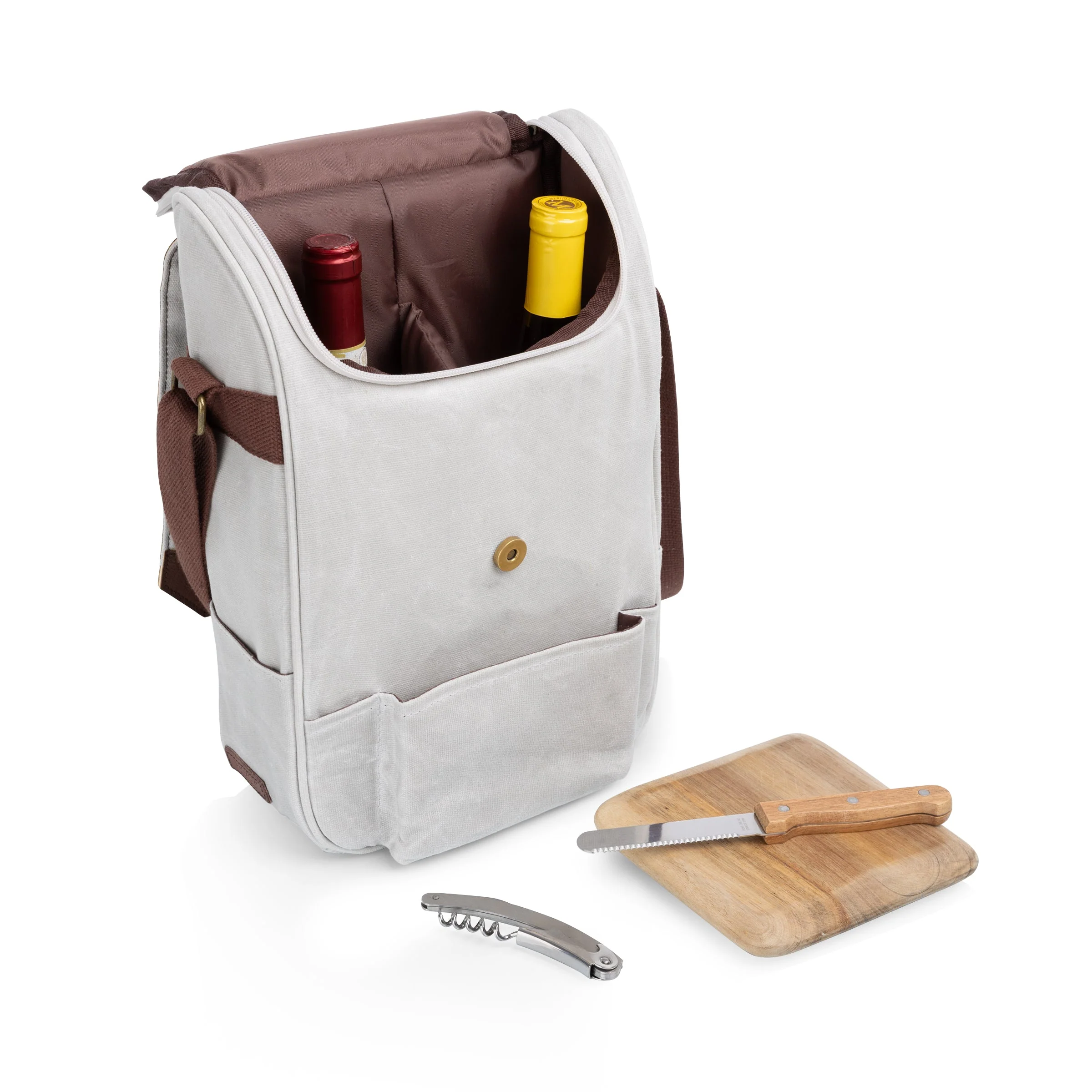 2 Bottle Insulated Wine & Cheese Cooler Tote - Image 11