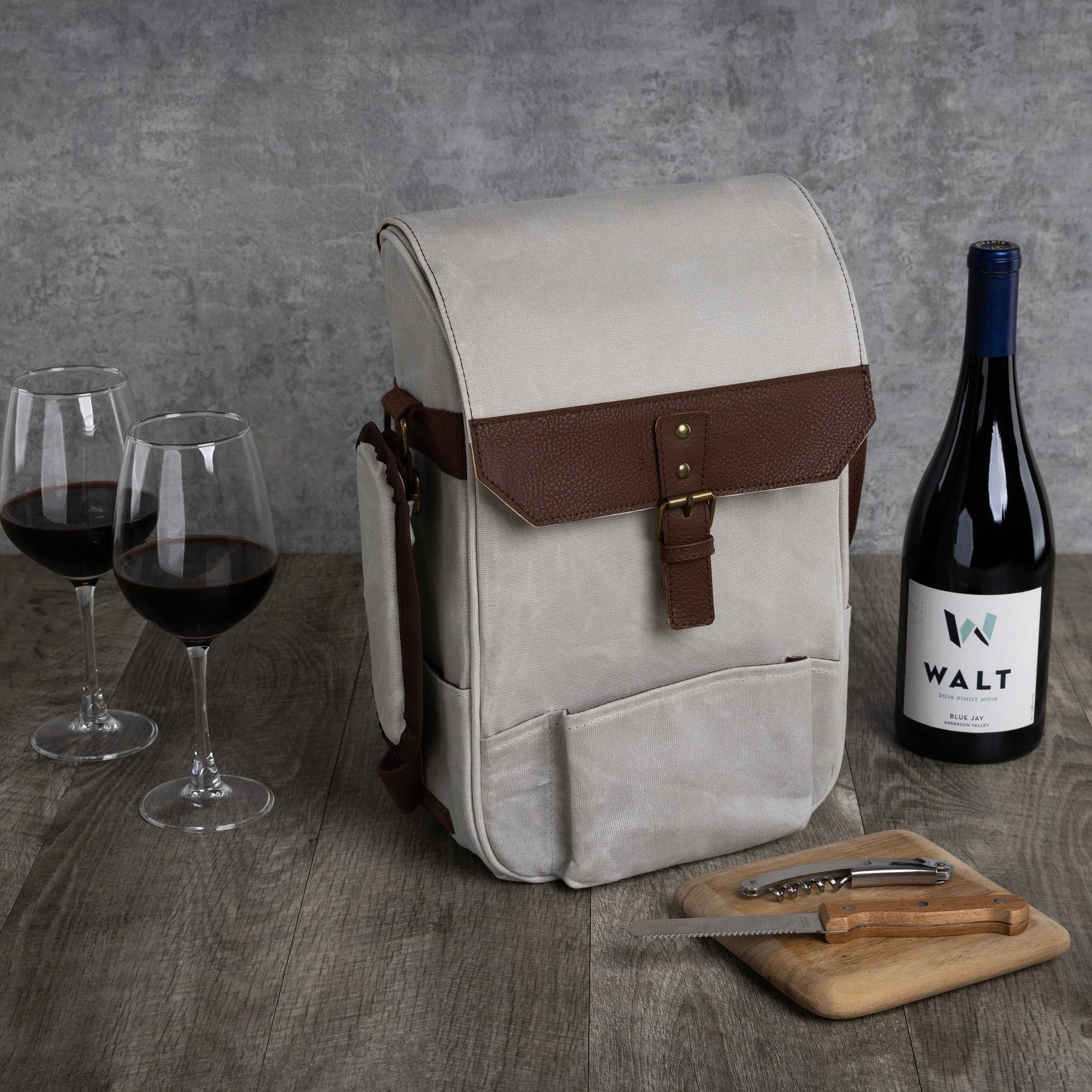 2 Bottle Insulated Wine & Cheese Cooler Tote - Image 2