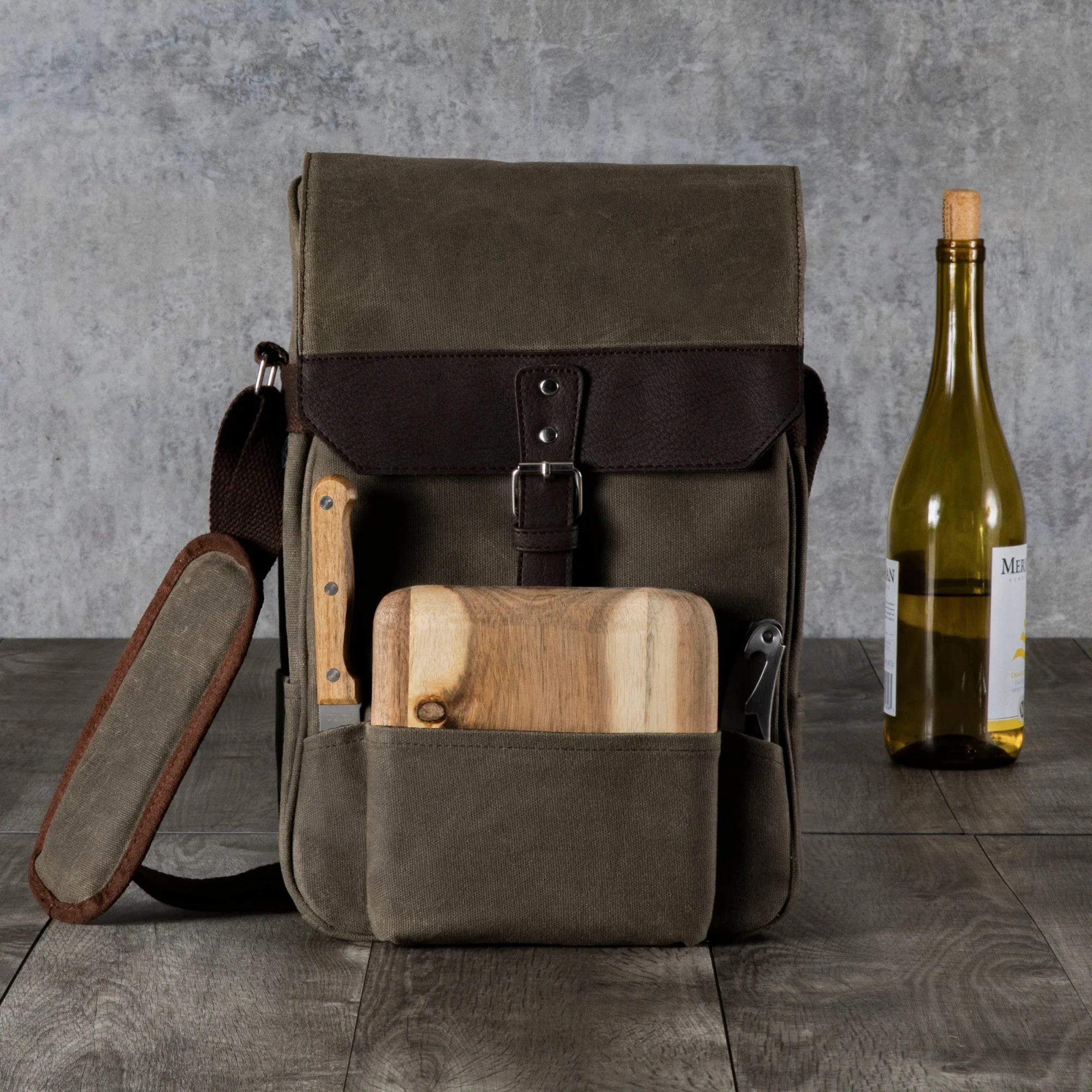 2 Bottle Insulated Wine & Cheese Cooler Tote - Image 2