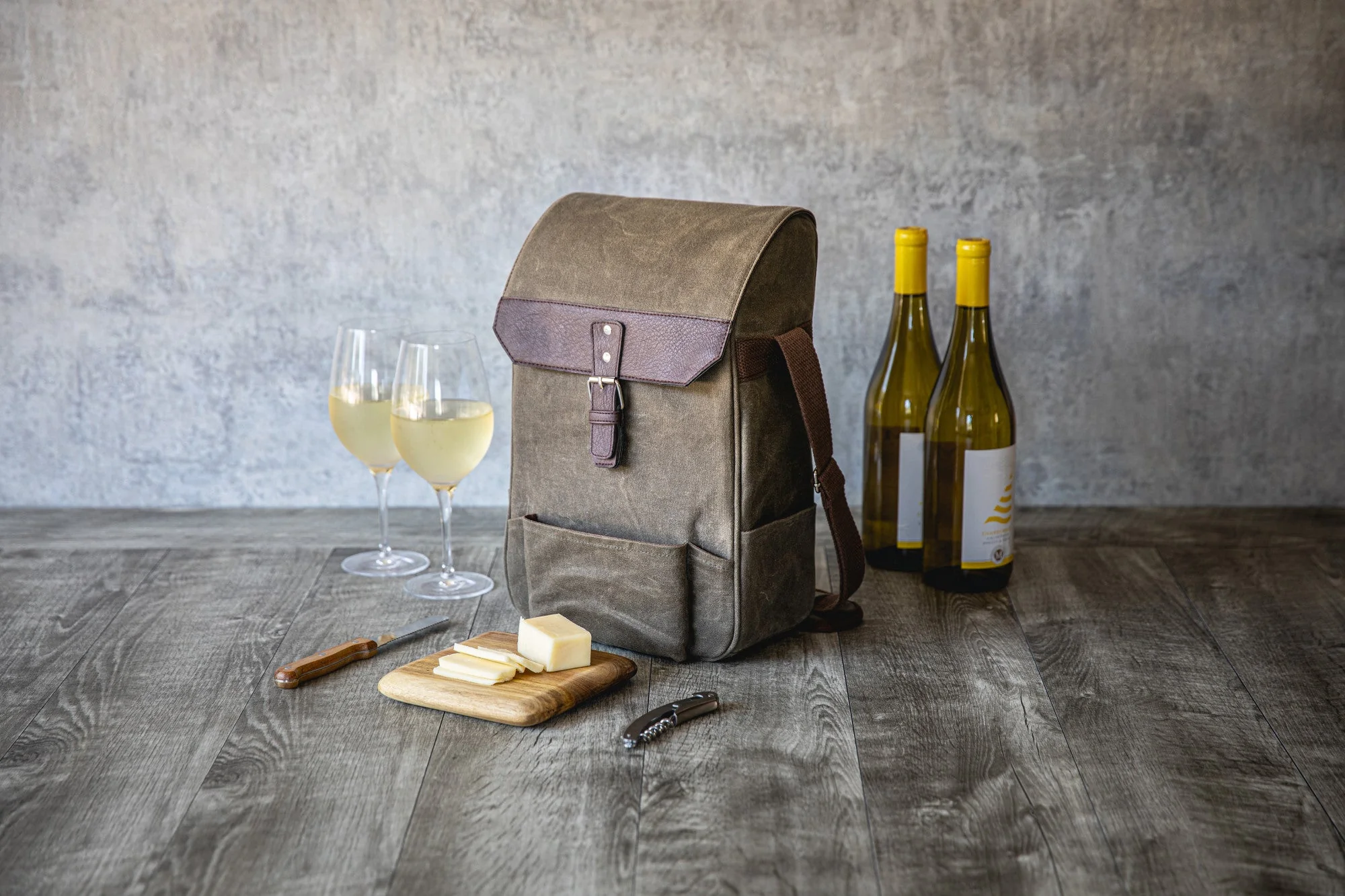 2 Bottle Insulated Wine & Cheese Cooler Tote - Image 5