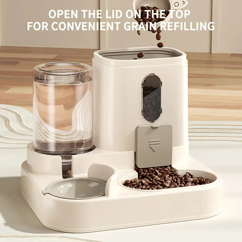2 in 1 Automatic Pet Feeder with Water Dispenser Gravity Dog Cat Food Bowl - Image 2