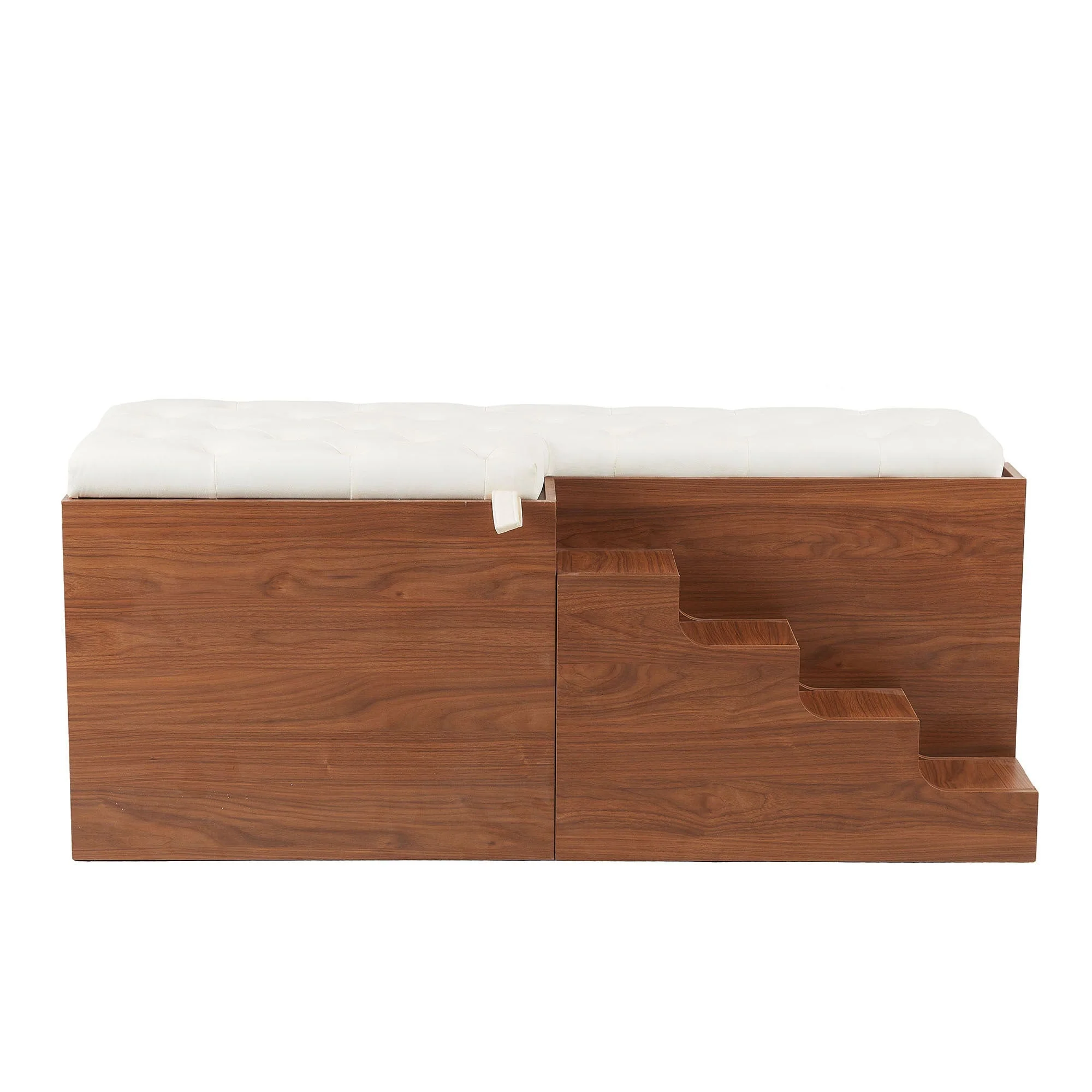 2 in 1 Dog Crate with Padded Seat Walnut 56'L Furniture Style - Image 9