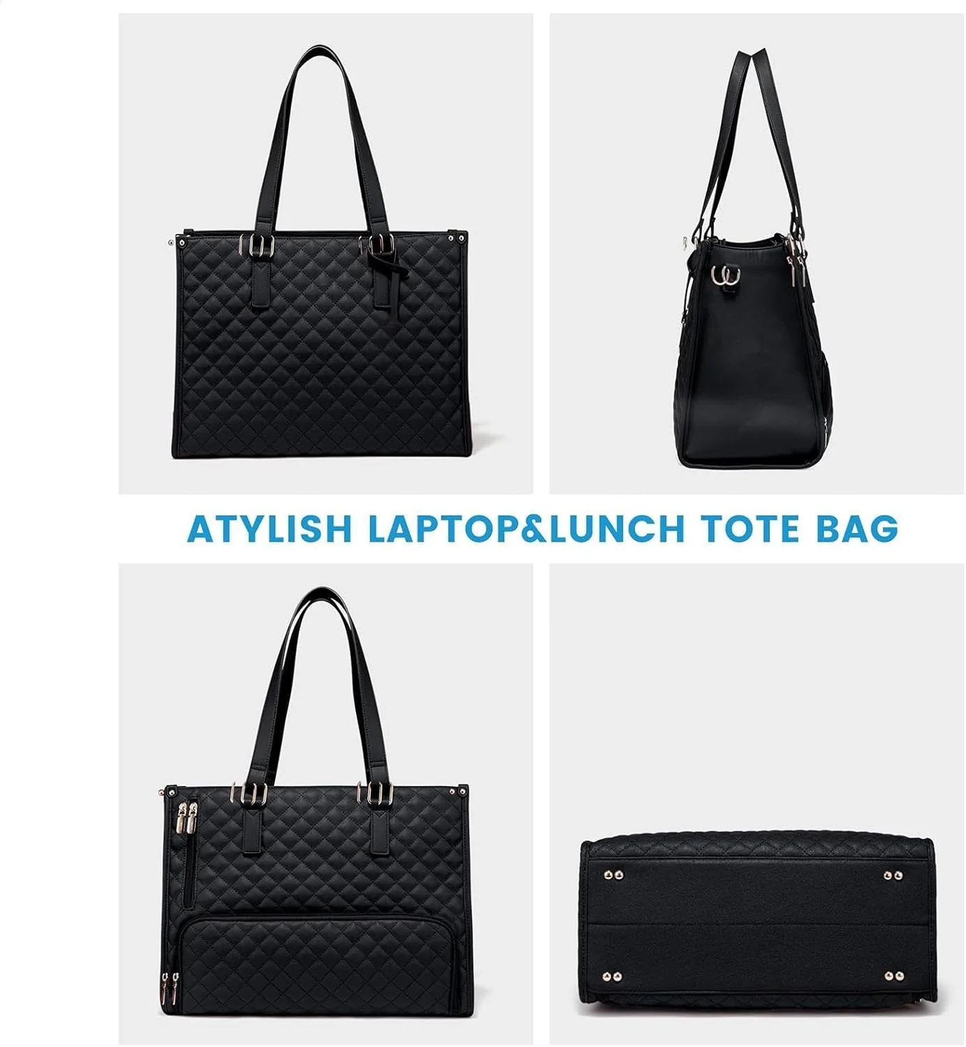 2 in 1 Insulated Lunch Tote with Laptop Compartment 15 Inch Work Bag - Image 5