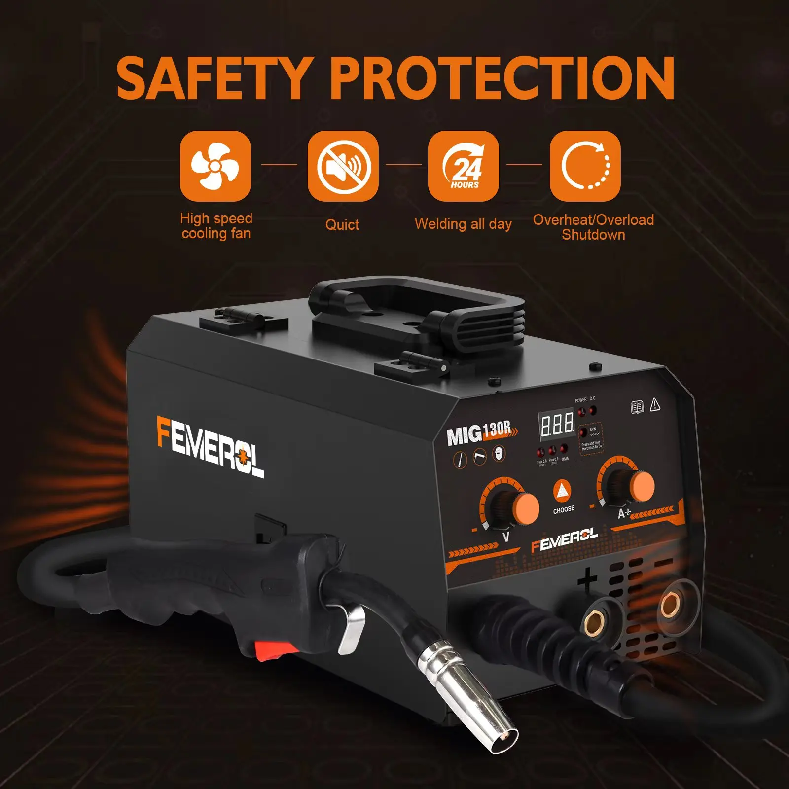 2-in-1 MIG Welder 130A Gasless Flux Core ARC IGBT Welding Machine for Home DIY - Image 5