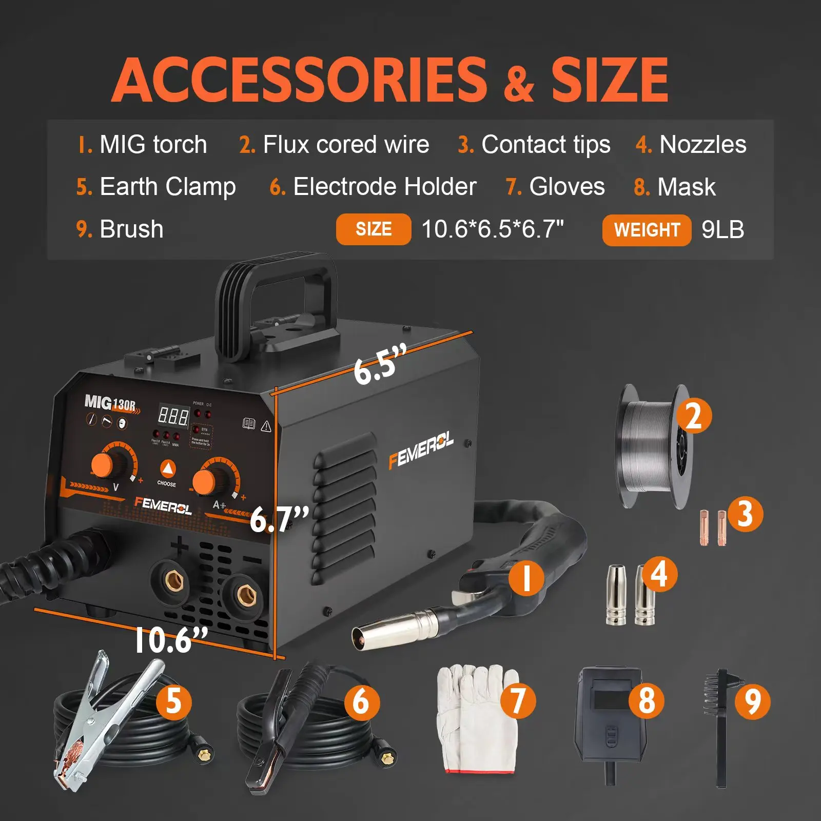2-in-1 MIG Welder 130A Gasless Flux Core ARC IGBT Welding Machine for Home DIY - Image 6