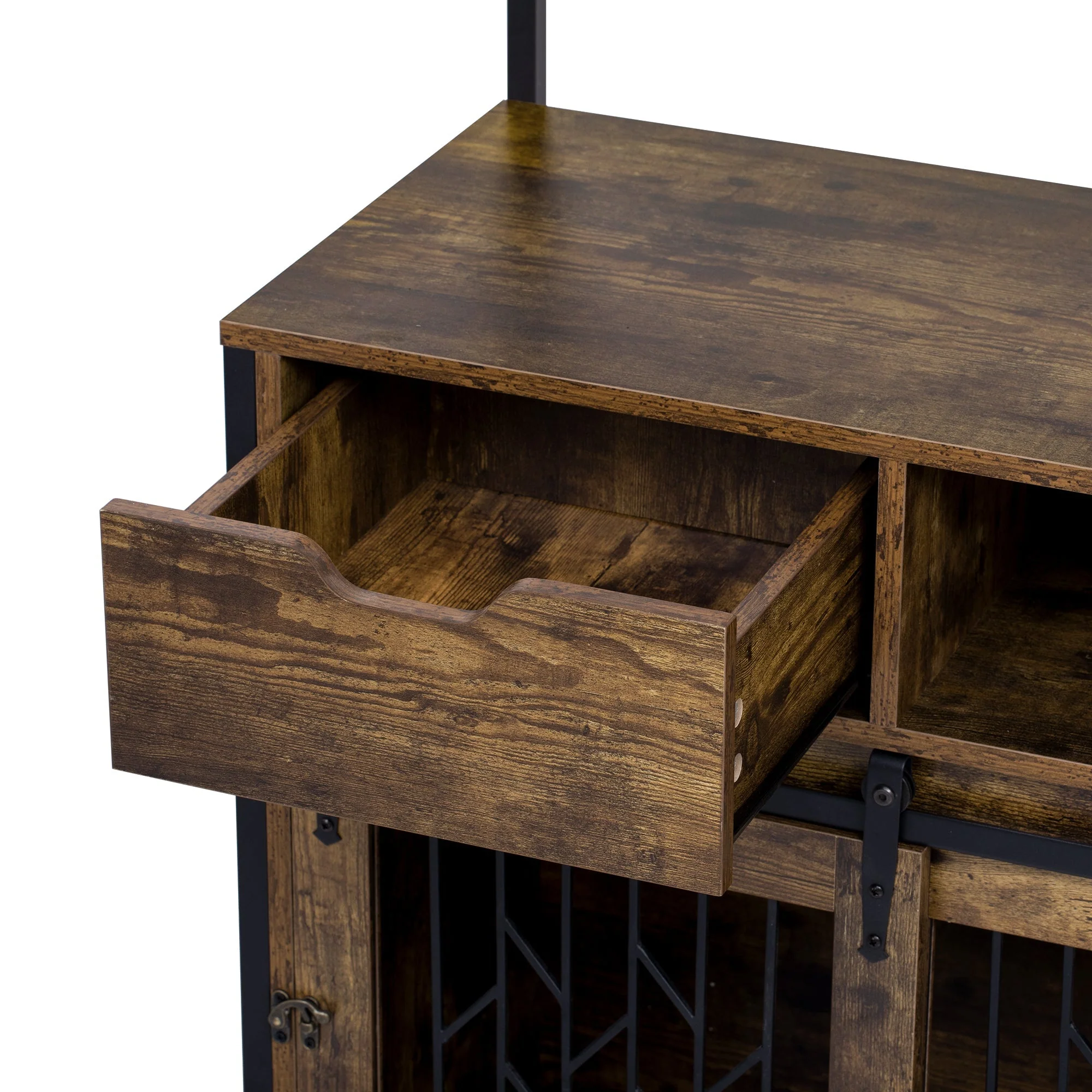2 in 1 Pet Friendly Dog Crate Composite Desk Hutch - Image 12