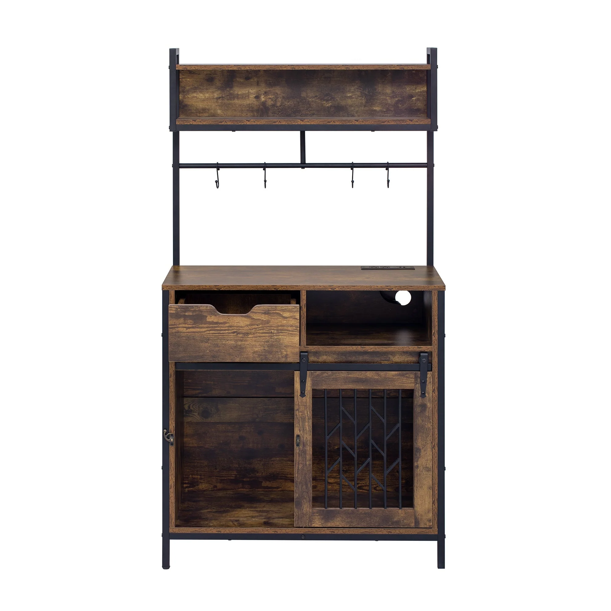 2 in 1 Pet Friendly Dog Crate Composite Desk Hutch - Image 6
