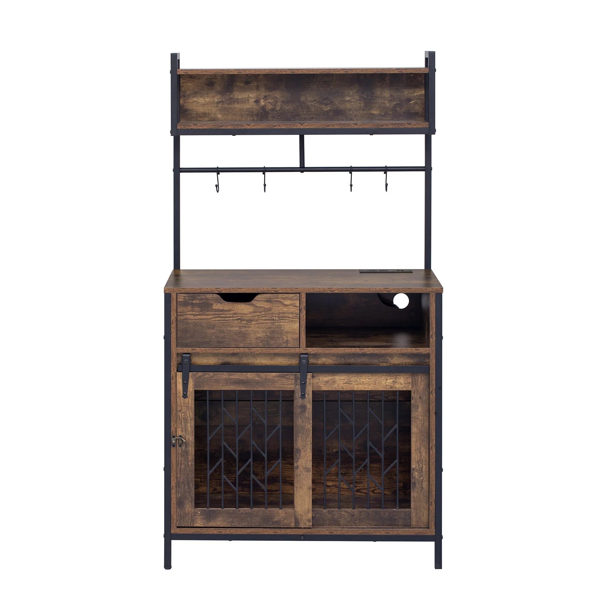 2 in 1 Pet Friendly Dog Crate Composite Desk Hutch - Image 7