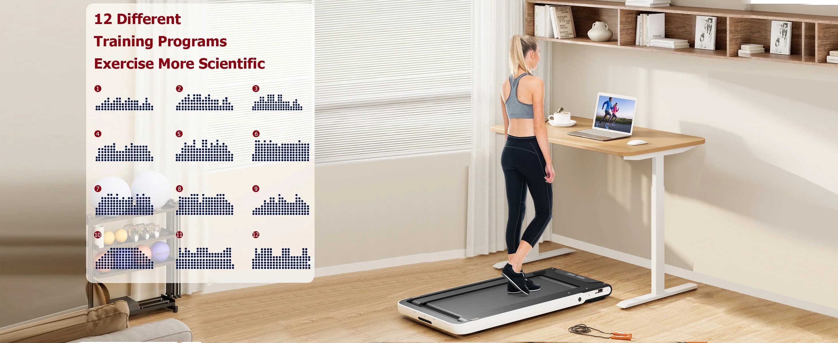 2 in 1 Under Desk Treadmill 2.5HP Folding Electric Machine - Image 8