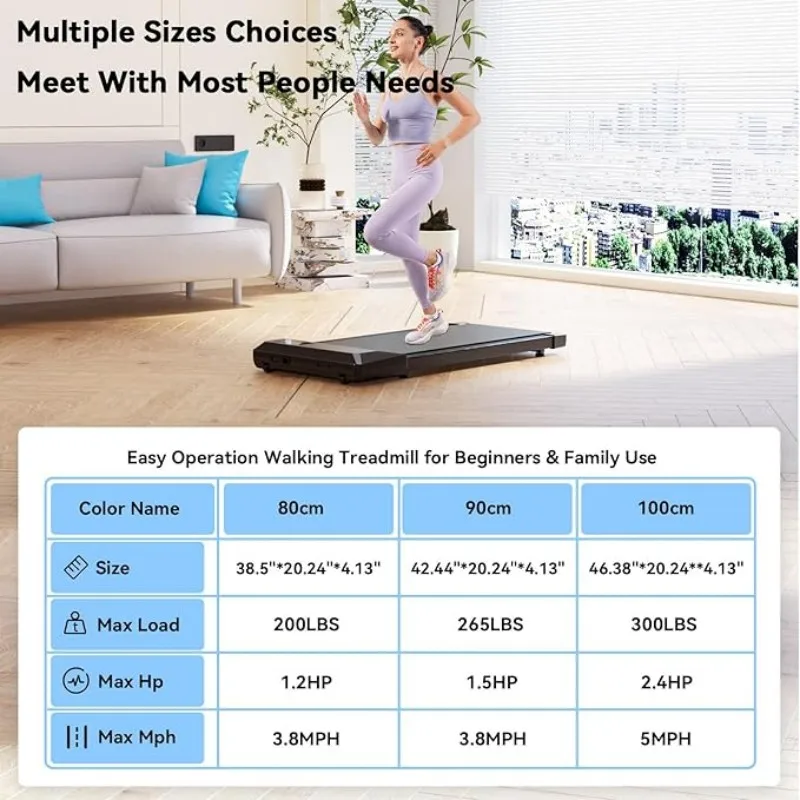 2-in-1 Under Desk Treadmill 2.5HP Walking Pad for Home Office with APP & Remote - Image 4