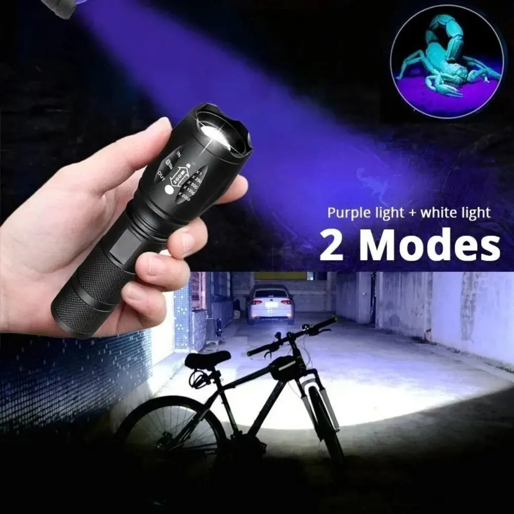 2 in 1 UV Flashlight 395nm Type C Rechargeable Blacklight Pet Stain Detection - Image 4