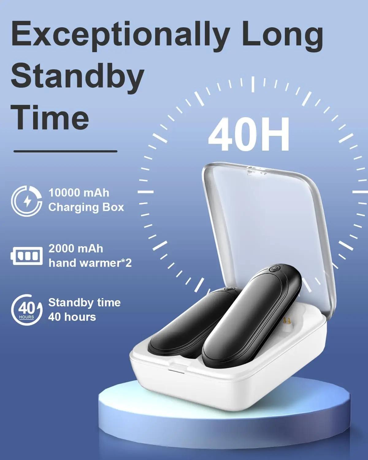 2-Pack 14000mAh Rechargeable Hand Warmers – Portable Pocket Heater for Winter - Image 3