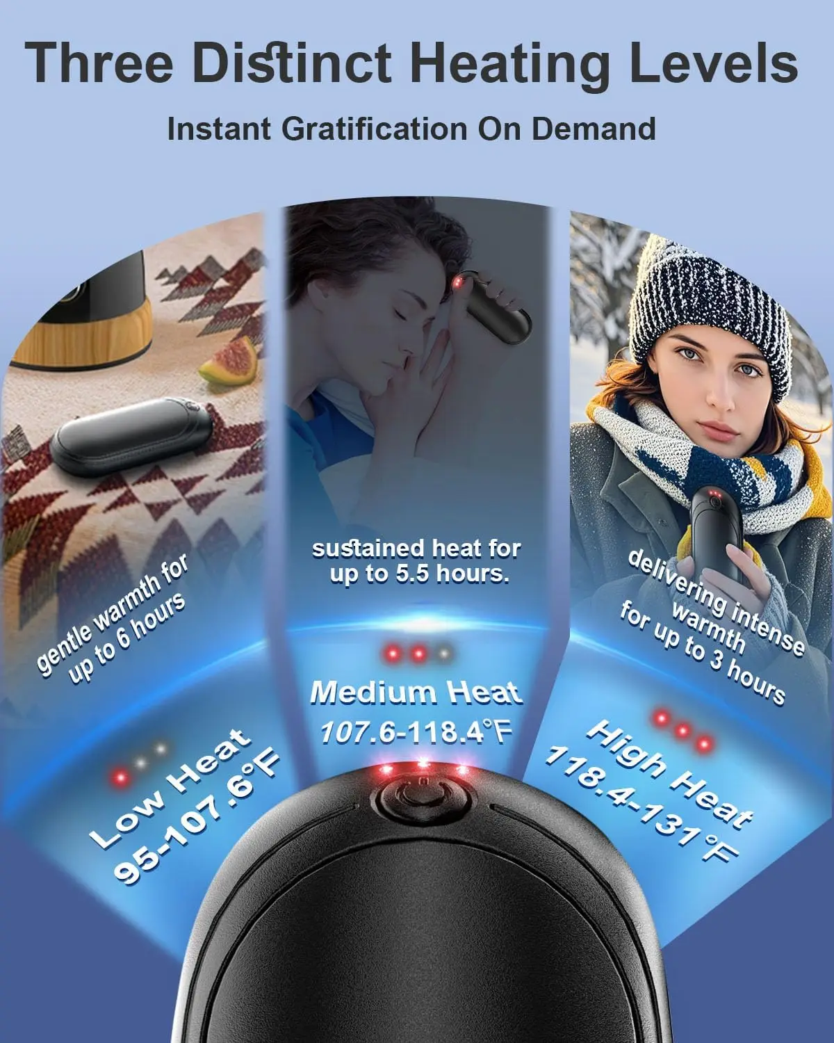 2-Pack 14000mAh Rechargeable Hand Warmers – Portable Pocket Heater for Winter - Image 5