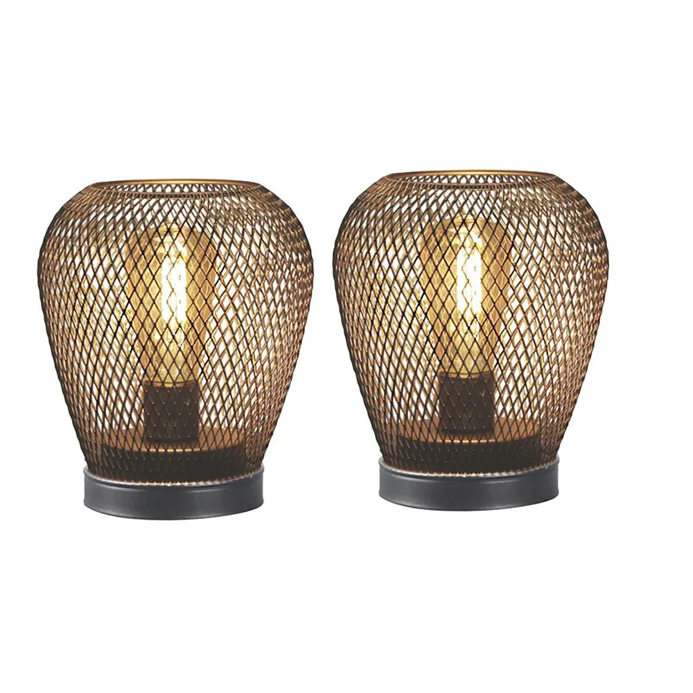 2 Pack Cordless LED Lantern Table Lamps Battery Powered Wireless Indoor Outdoor - Image 8