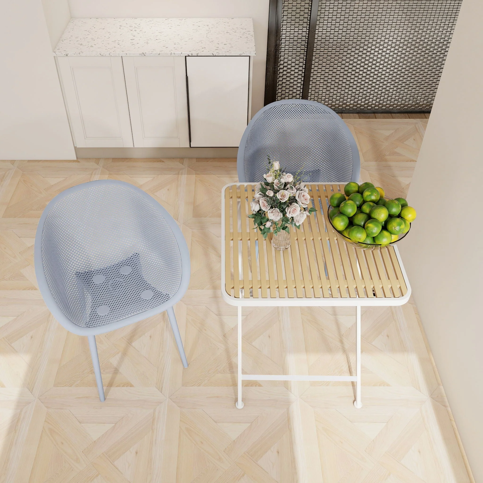 2 Pack Lounge Chair Set & Folding Square Table - Image 11