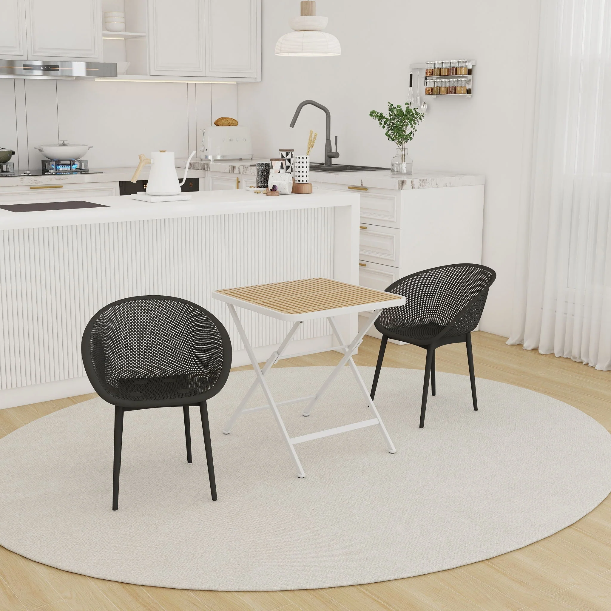 2 Pack Lounge Chair Set & Folding Square Table - Image 16