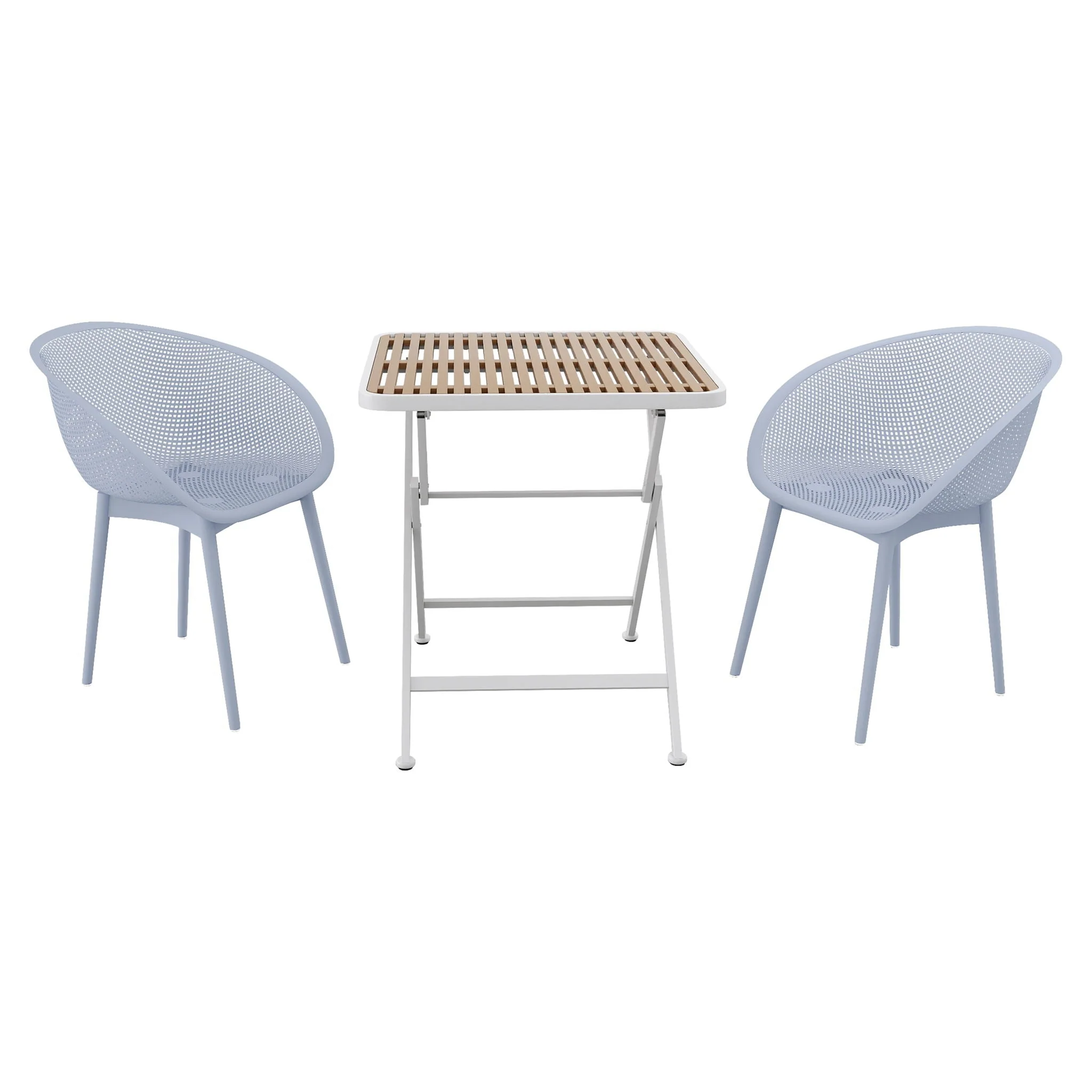 2 Pack Lounge Chair Set & Folding Square Table - Image 2