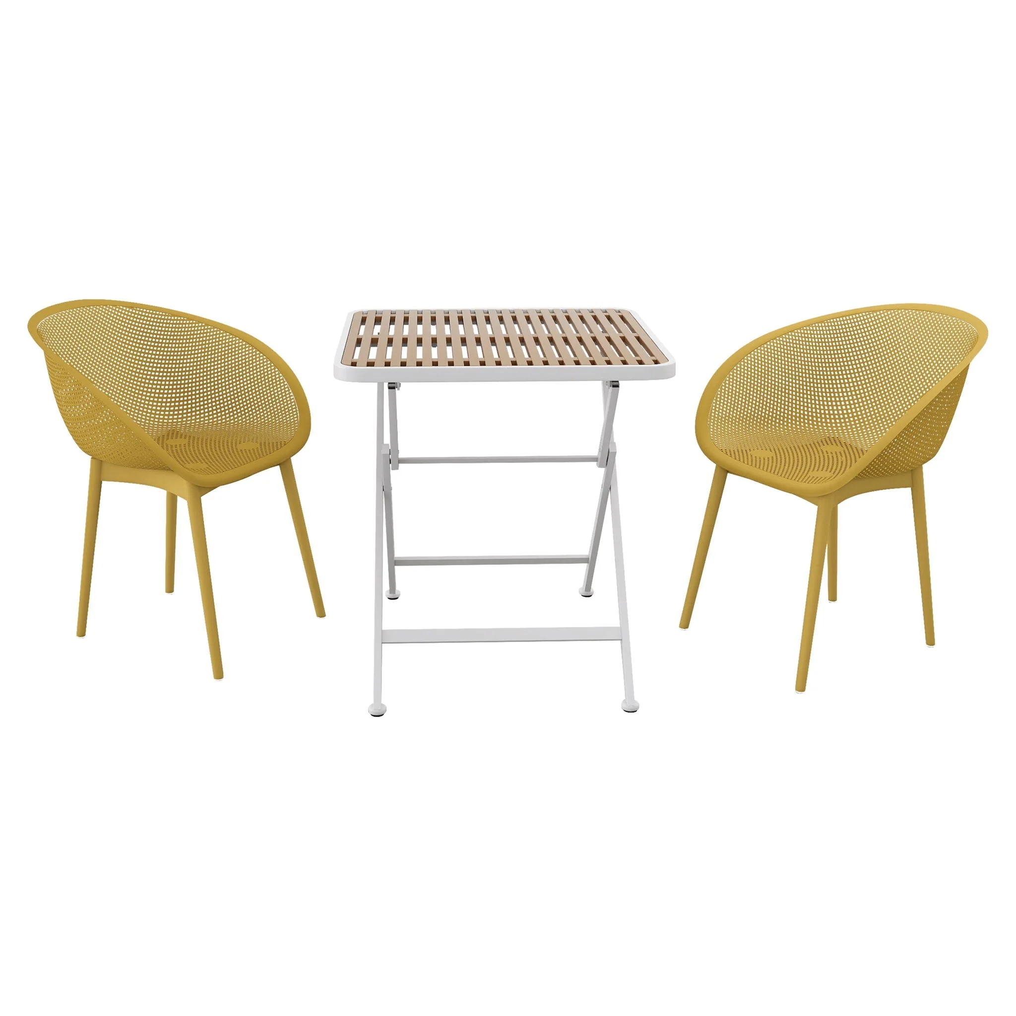 2 Pack Lounge Chair Set & Folding Square Table - Image 4
