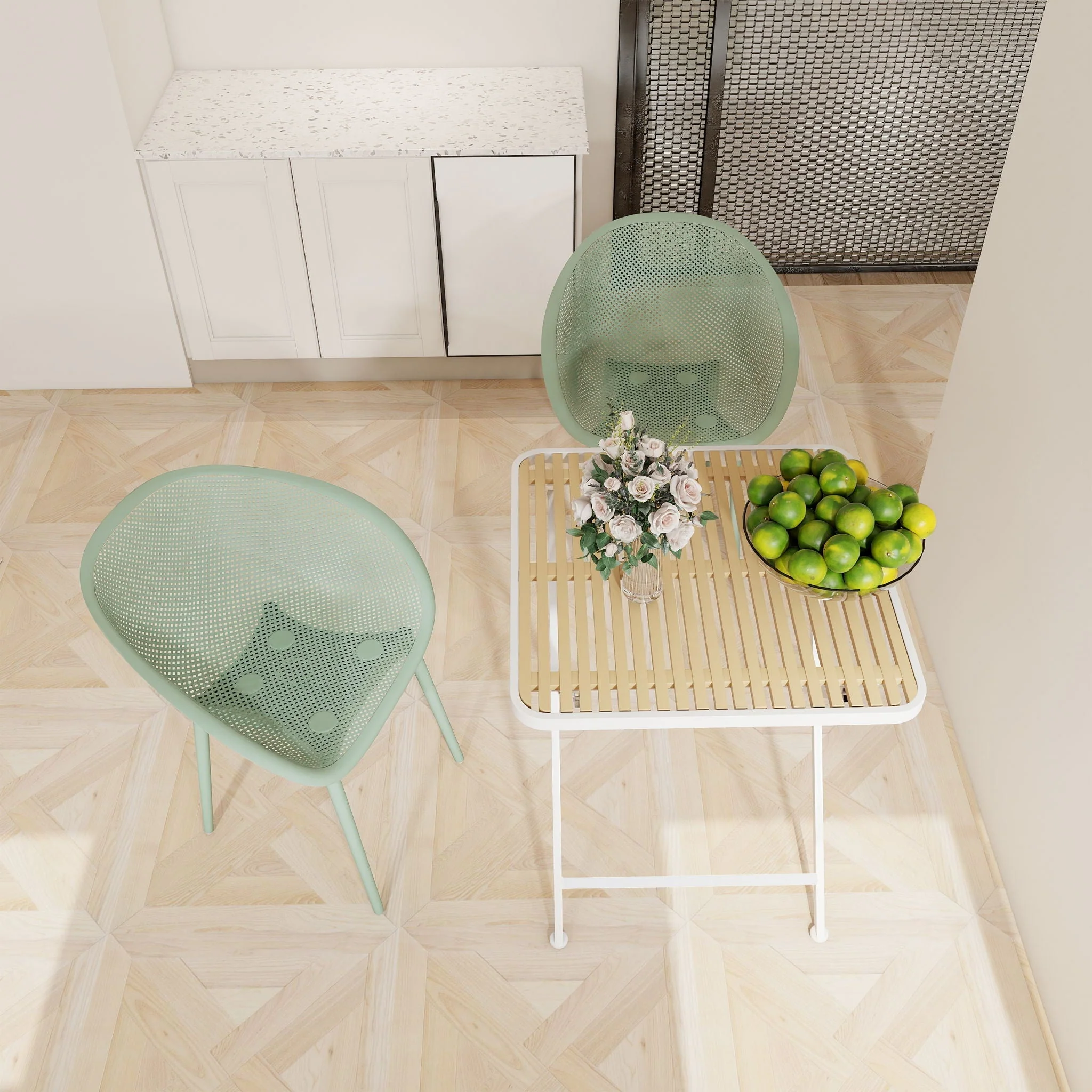 2 Pack Lounge Chair Set & Folding Square Table - Image 9