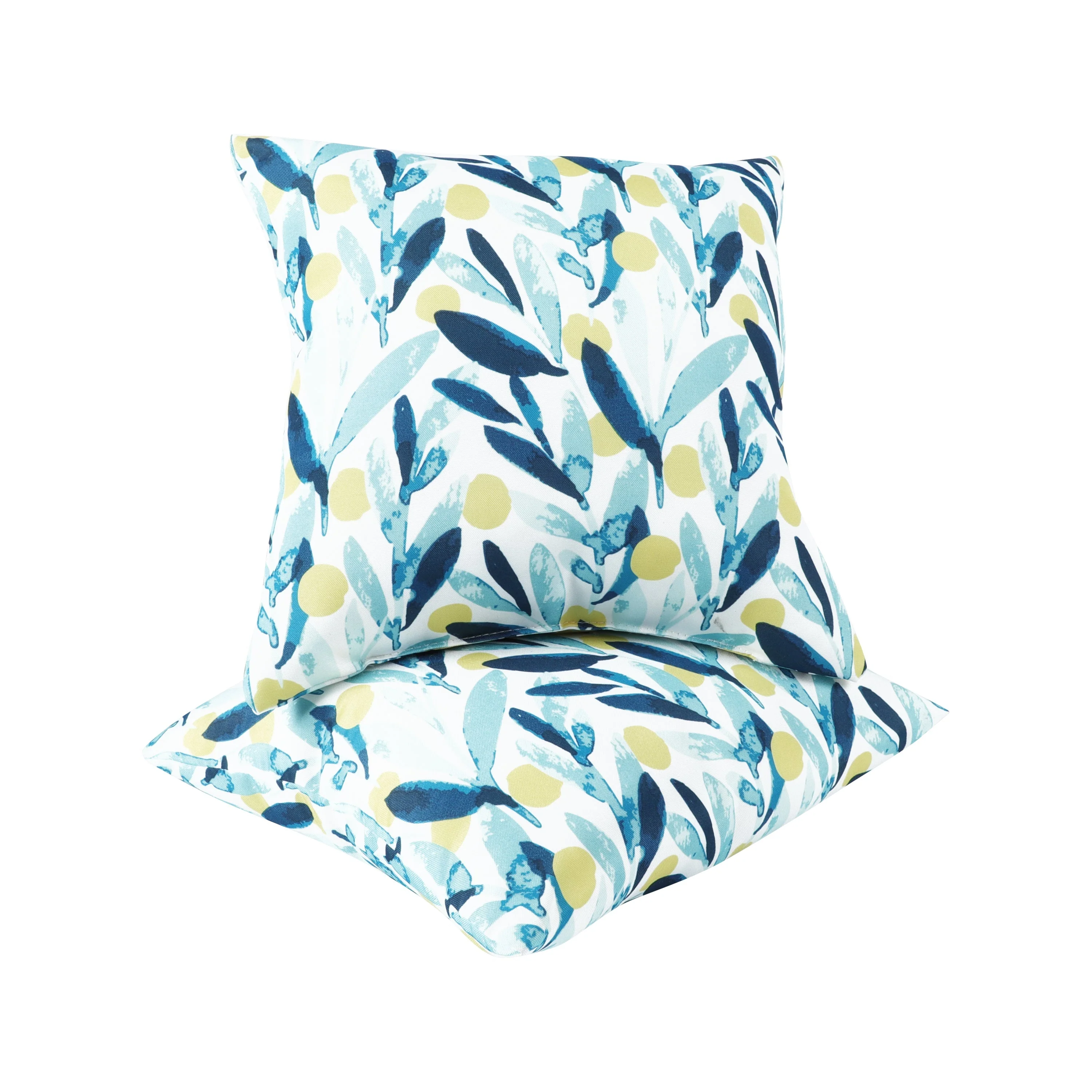 2 Pack Outdoor Pillows, Waterproof & Fade-Resistant Patio Cushions (18x18 Inch, Blue Leaf) - Image 5