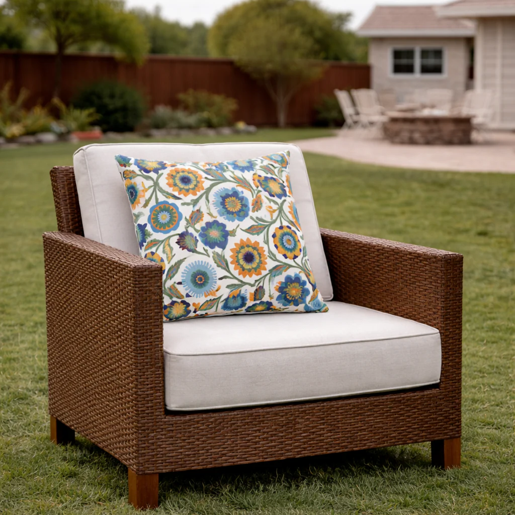 2 Pack Outdoor Throw Pillows - Vintage Floral, 18x18 Inch - Image 2