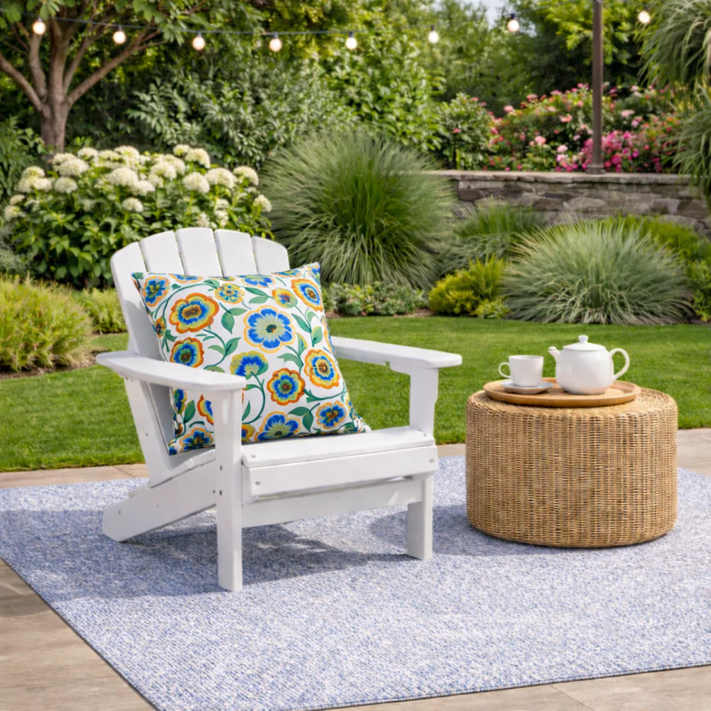 2 Pack Outdoor Throw Pillows - Vintage Floral, 18x18 Inch - Image 7