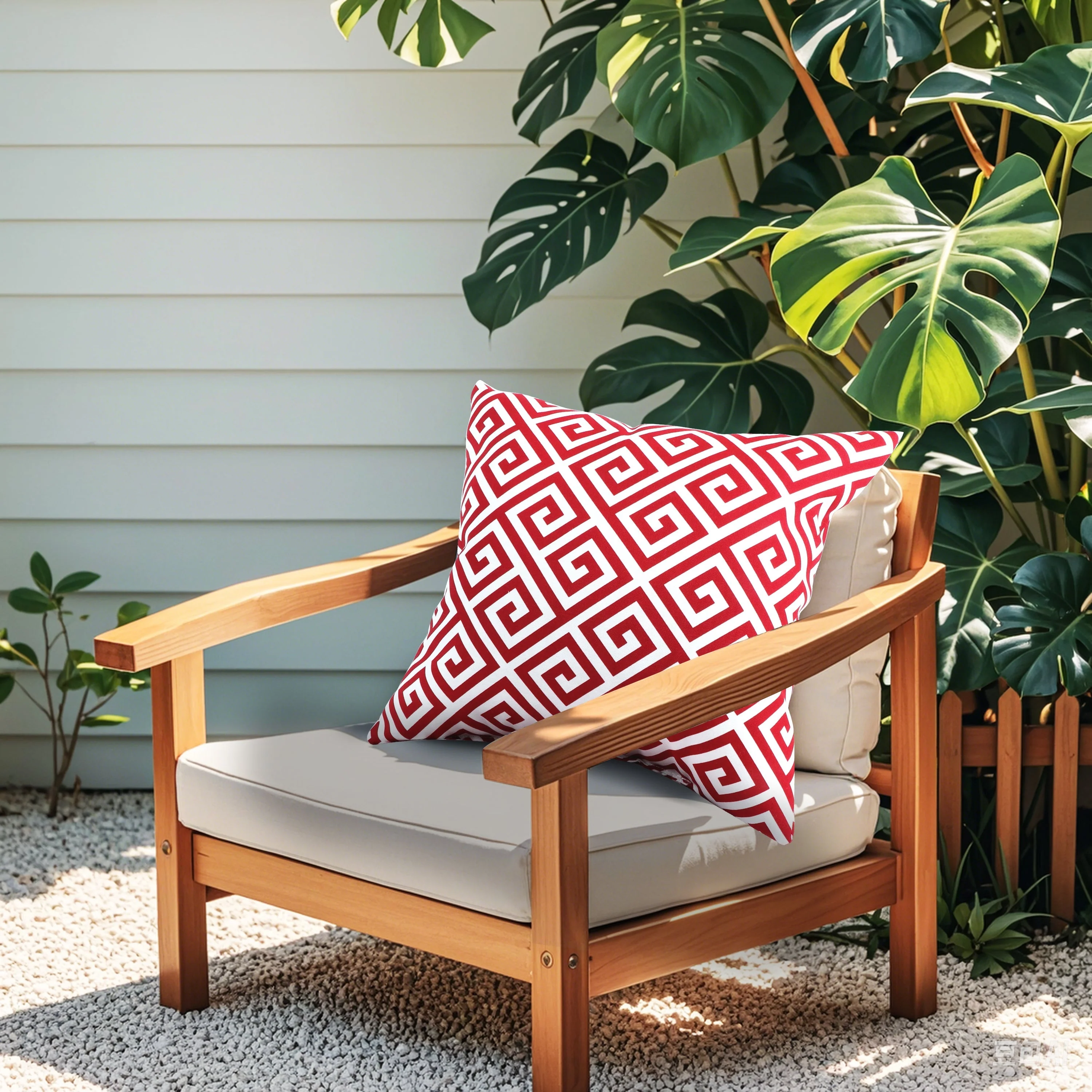 2 Pack Outdoor Throw Pillows - Waterproof & Fade-Resistant (18x18 Inch, Red) - Image 2