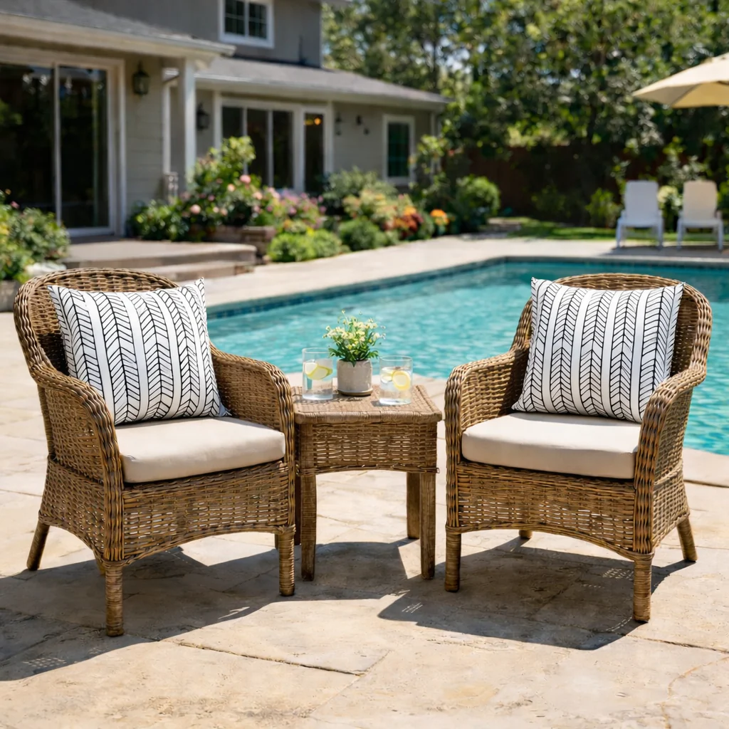 2 Pack Outdoor Throw Pillows, Waterproof & Fade-Resistant Patio Cushions - Image 6