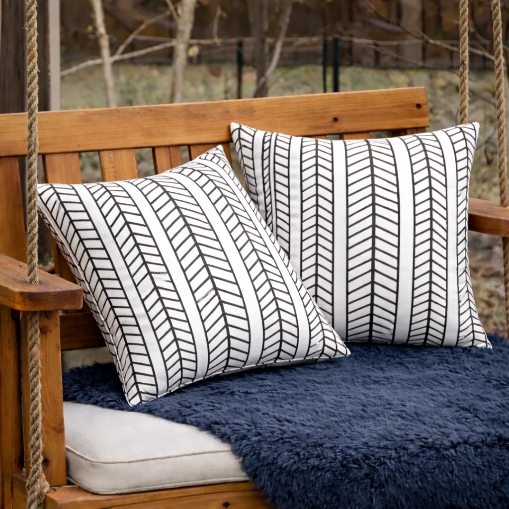 2 Pack Outdoor Throw Pillows, Waterproof & Fade-Resistant Patio Cushions - Image 7