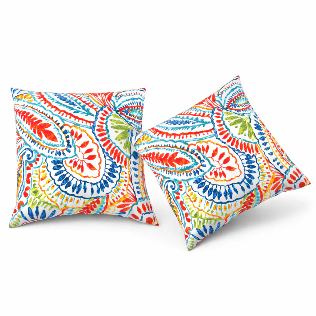 2 Pack Outdoor Throw Pillows, Waterproof & Fade-Resistant Patio Cushions (18x18 Inch) - Image 3