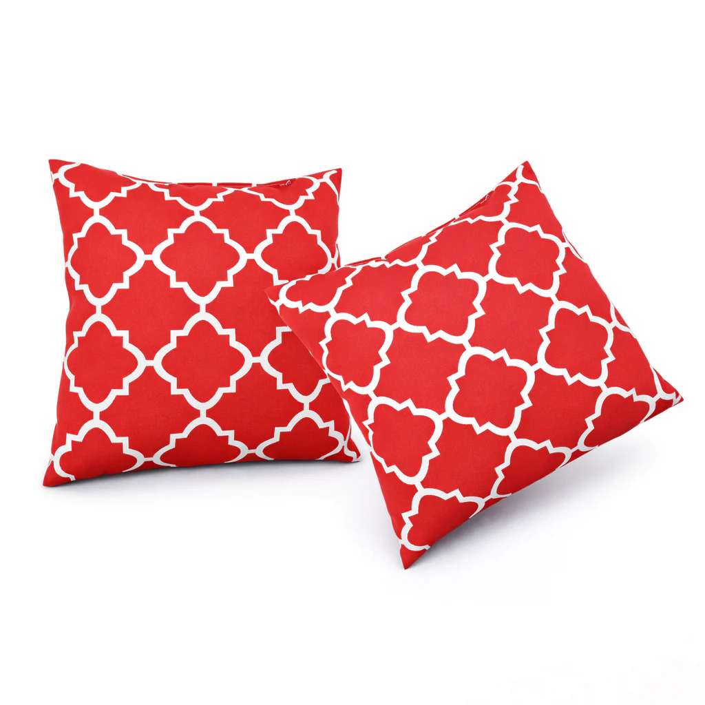 2 Pack Outdoor Throw Pillows, Waterproof & Fade-Resistant Patio Cushions (18x18 Inch, Plaid Red) - Image 3