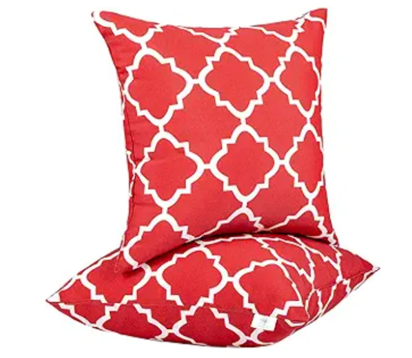 2 Pack Outdoor Throw Pillows, Waterproof & Fade-Resistant Patio Cushions (18x18 Inch, Plaid Red) - Image 4