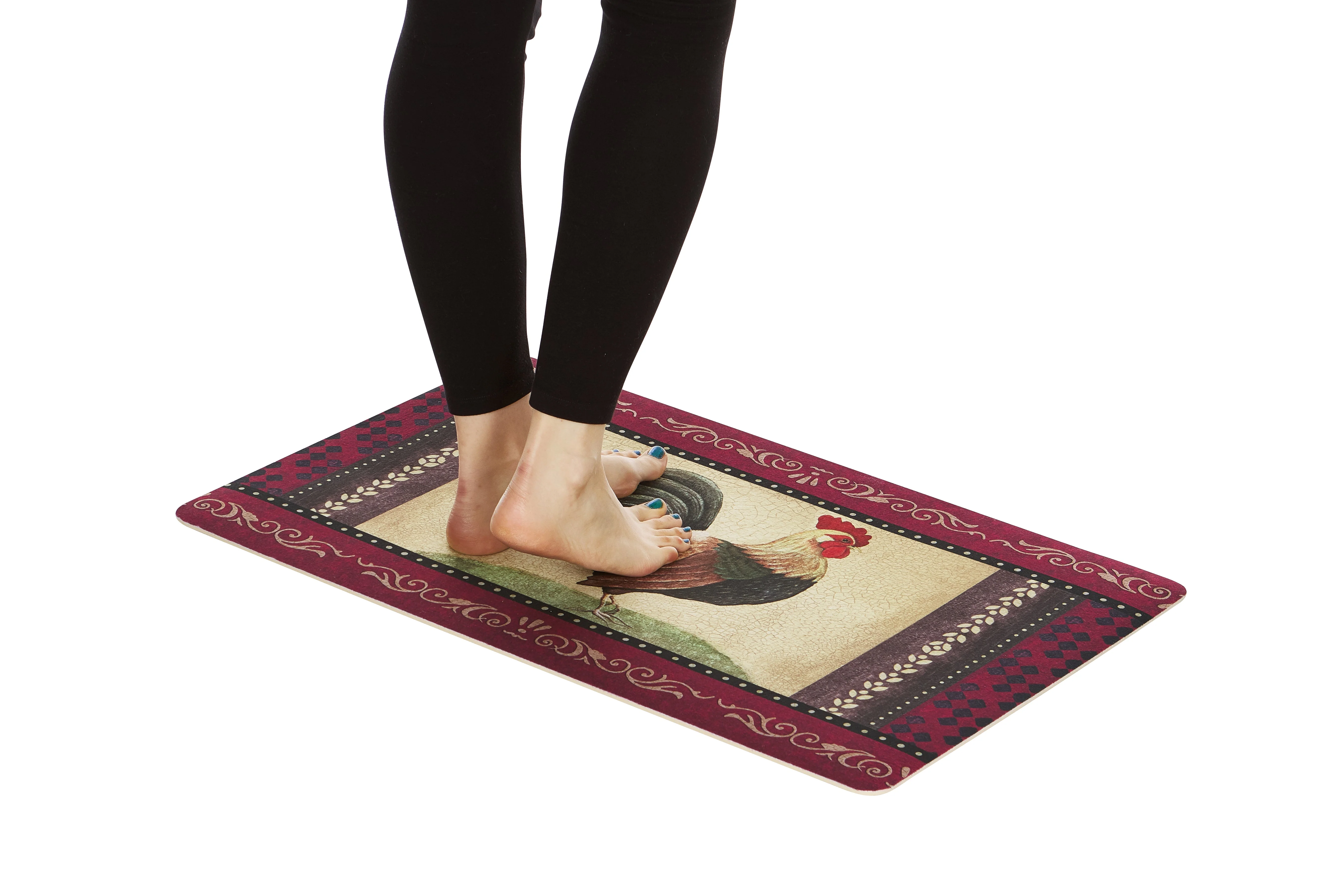 2-Pack Premium Comfort Kitchen Mats (Vintage Rooster) - Image 2