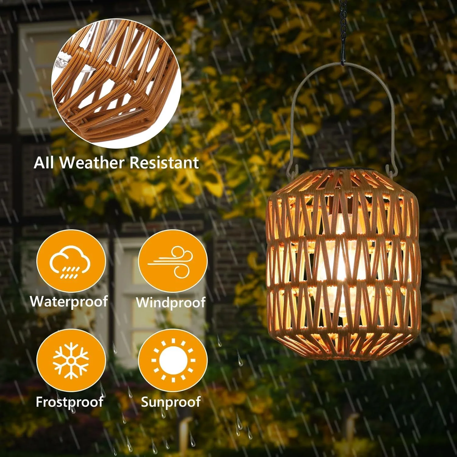 2 Pack Solar Lanterns Outdoor Waterproof - Image 9