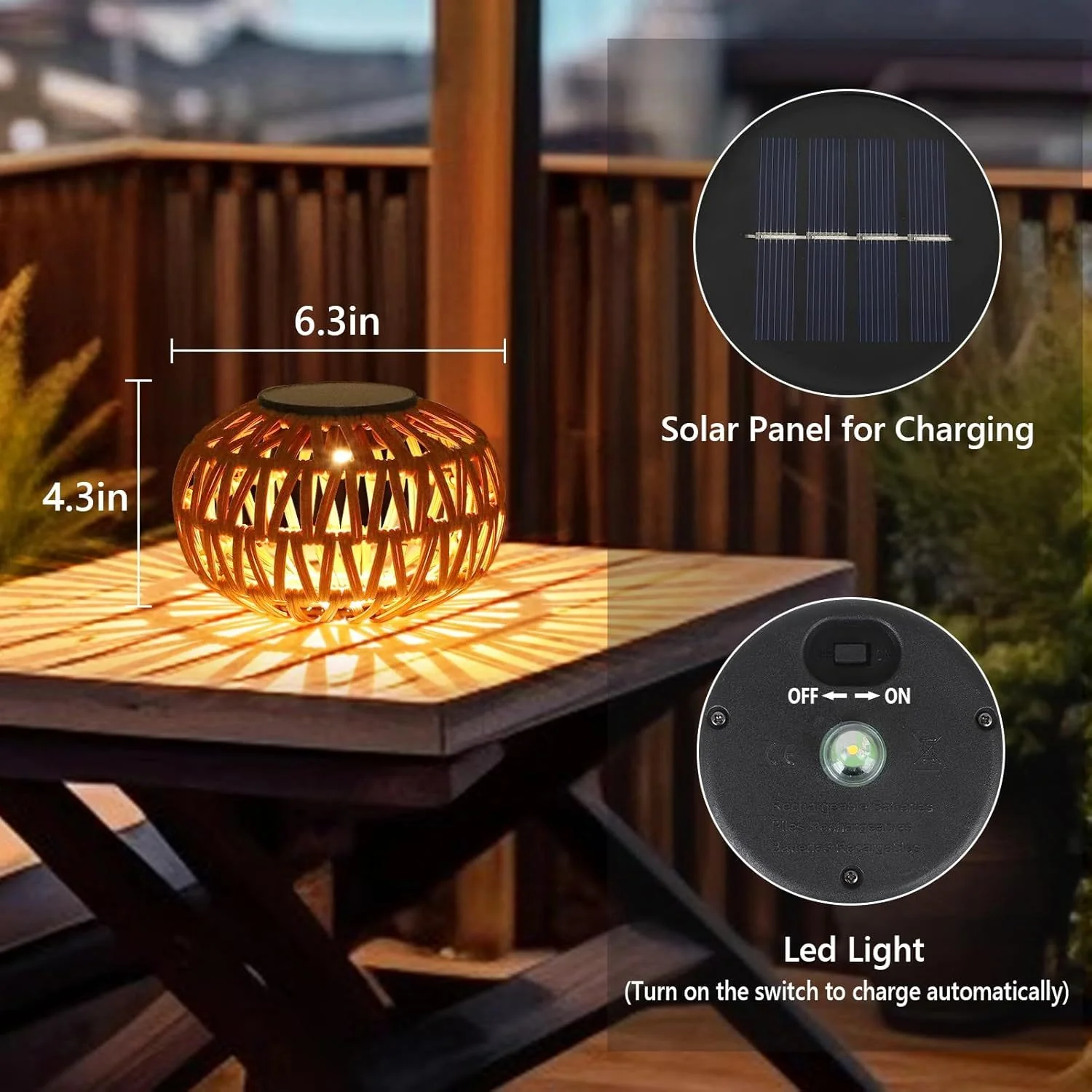 2 Pack Solar Lanterns Outdoor Waterproof Table Lamp Decor - Image 2