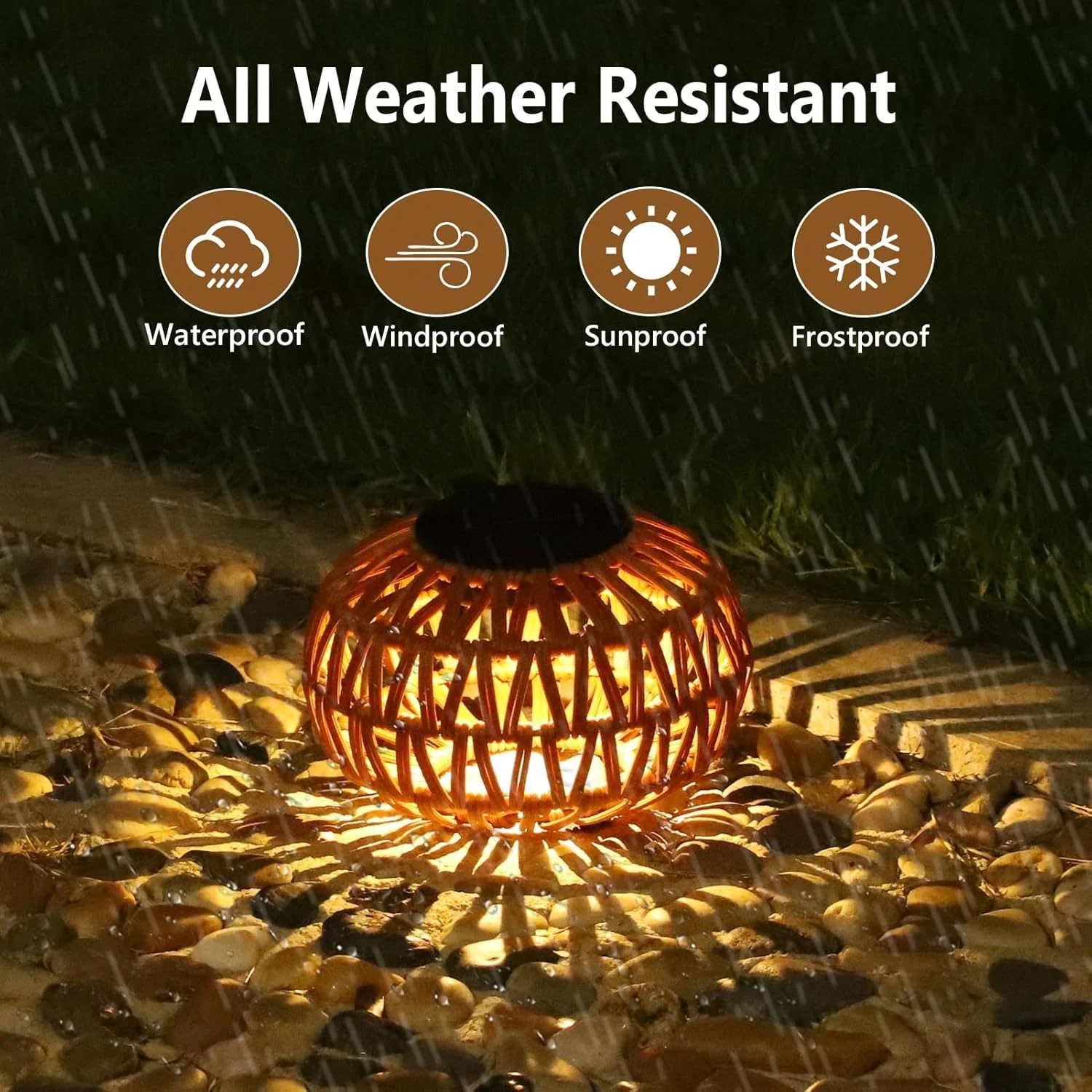 2 Pack Solar Lanterns Outdoor Waterproof Table Lamp Decor - Image 4