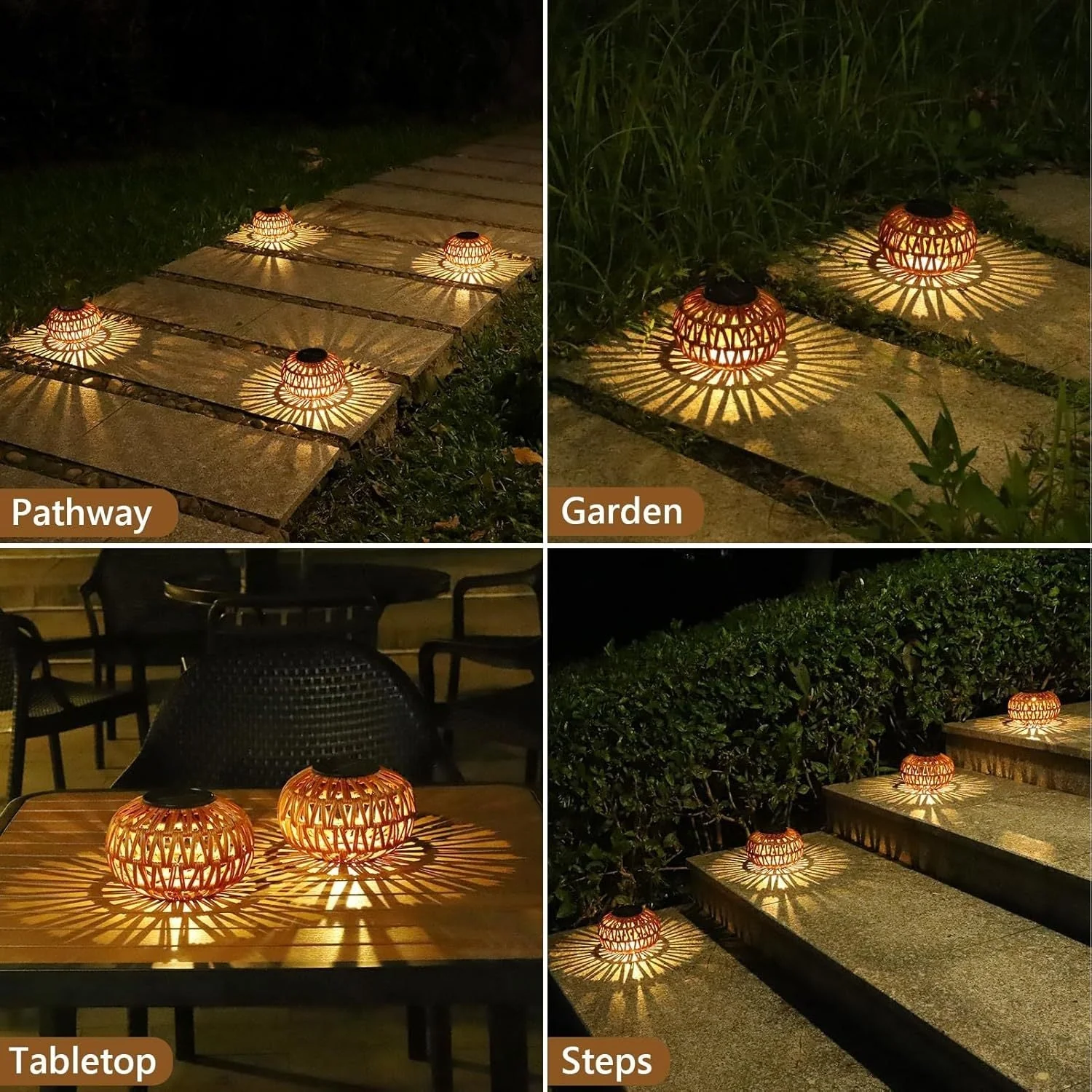 2 Pack Solar Lanterns Outdoor Waterproof Table Lamp Decor - Image 5