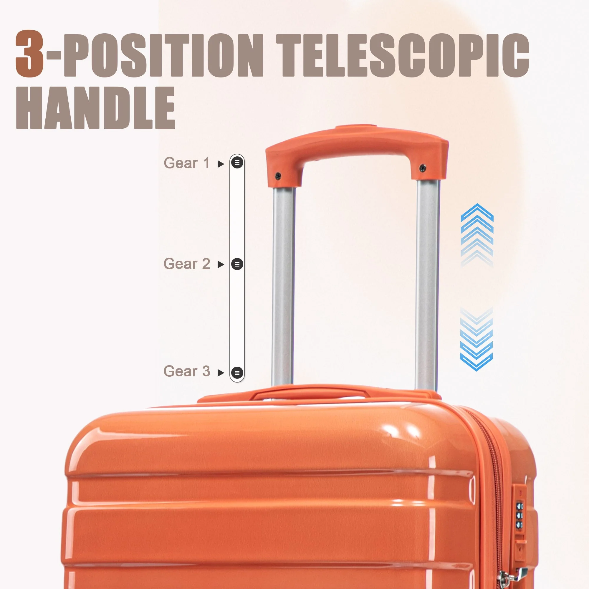 2 Pc PC Spinner Wheel Luggage Set with Gradient Color and Lock - Image 5