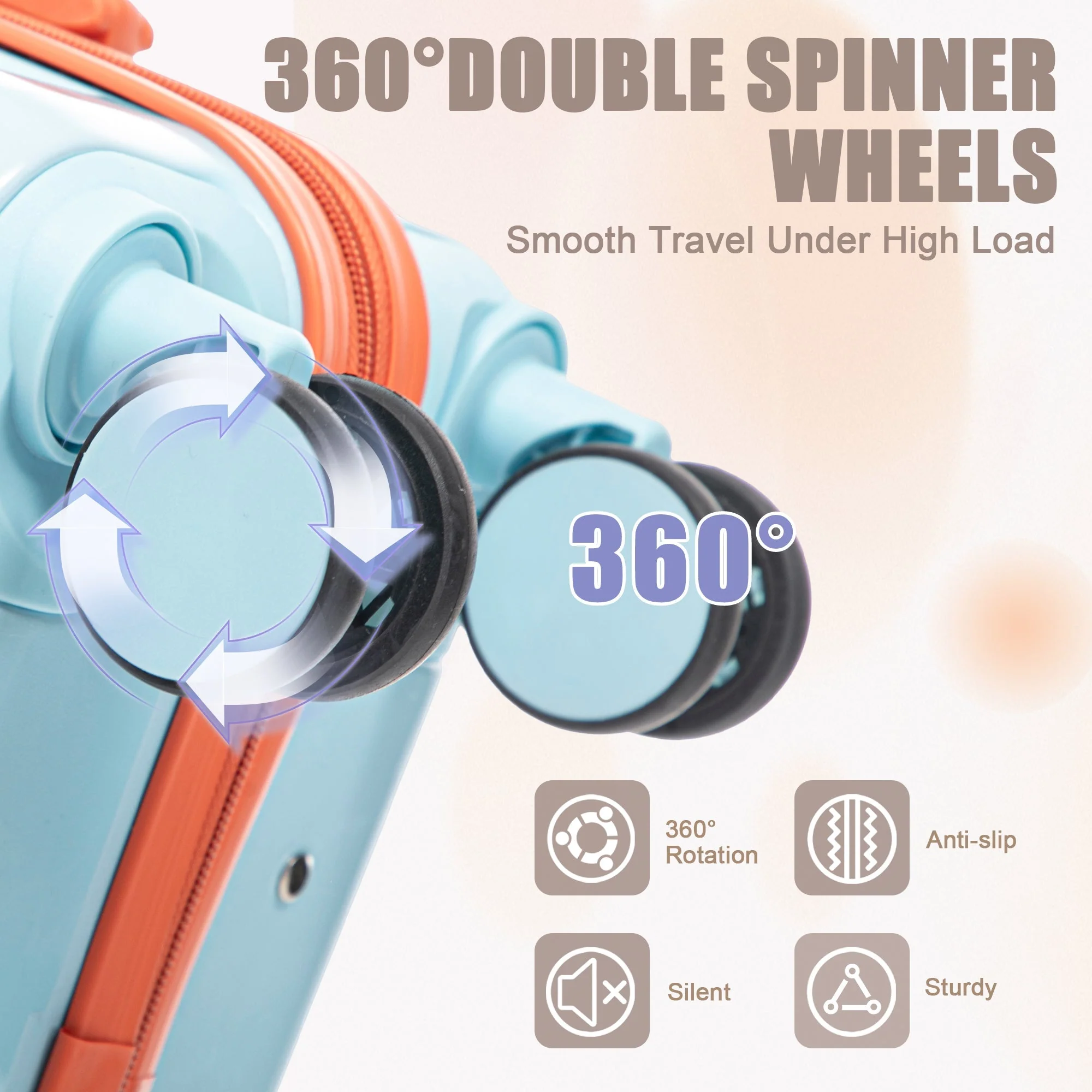 2 Pc PC Spinner Wheel Luggage Set with Gradient Color and Lock - Image 7