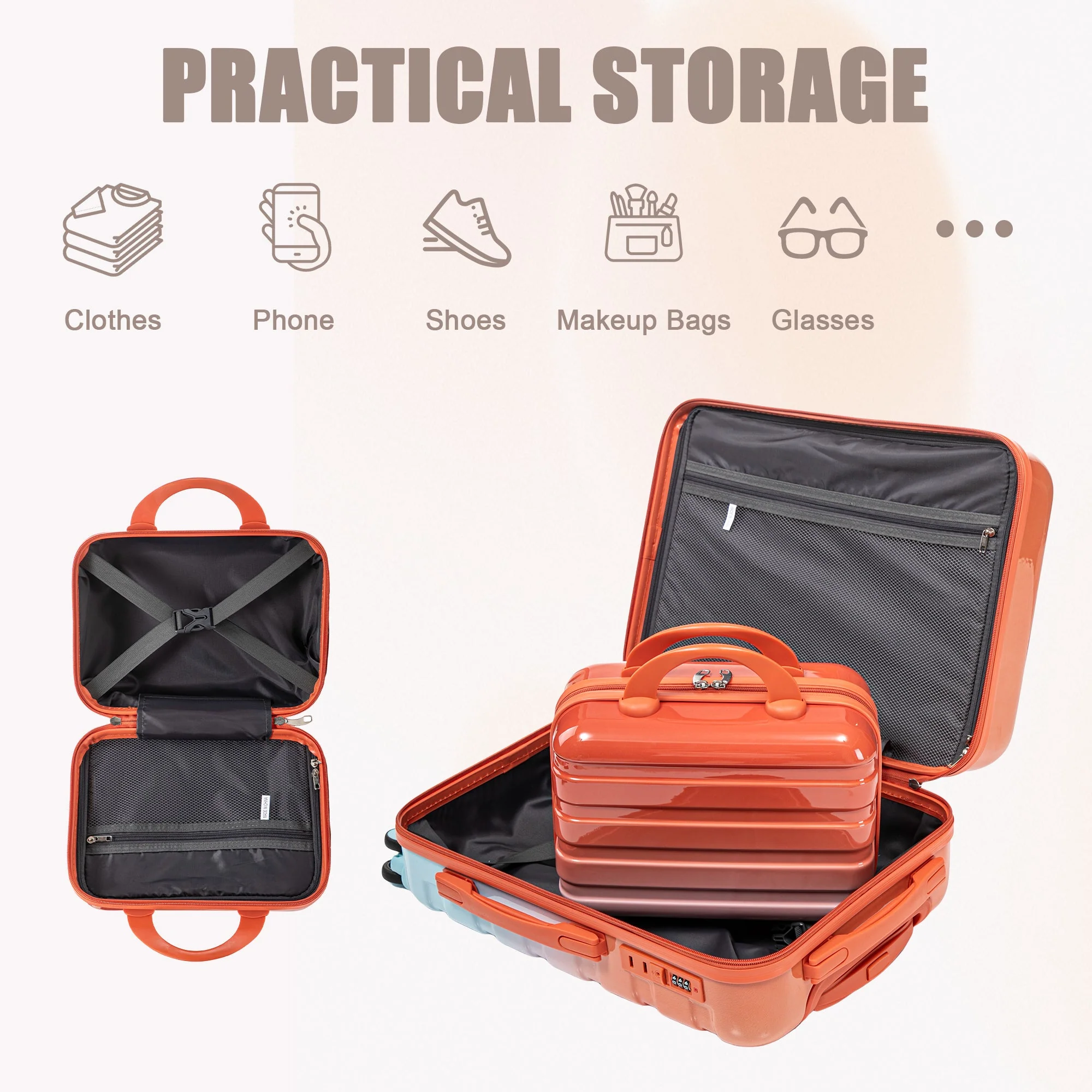 2 Pc PC Spinner Wheel Luggage Set with Gradient Color and Lock - Image 8