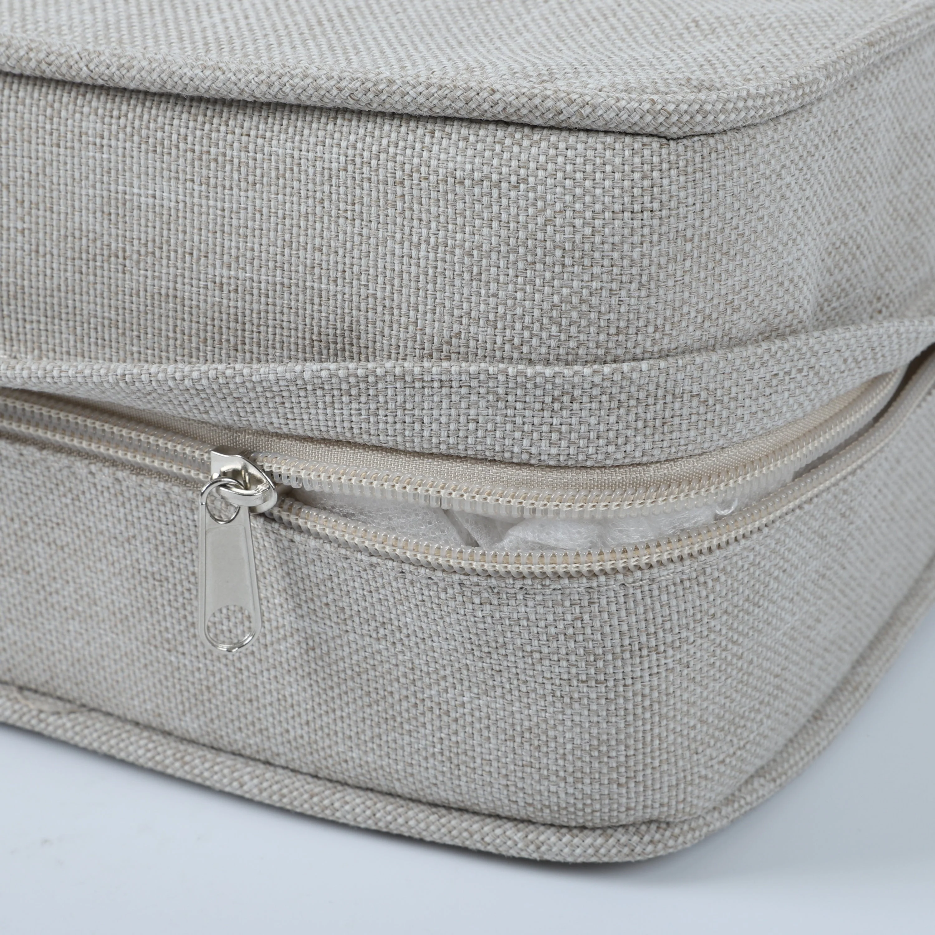 2 PCs Set High Back Patio Chair Cushions, Tufted - Beige - Image 7