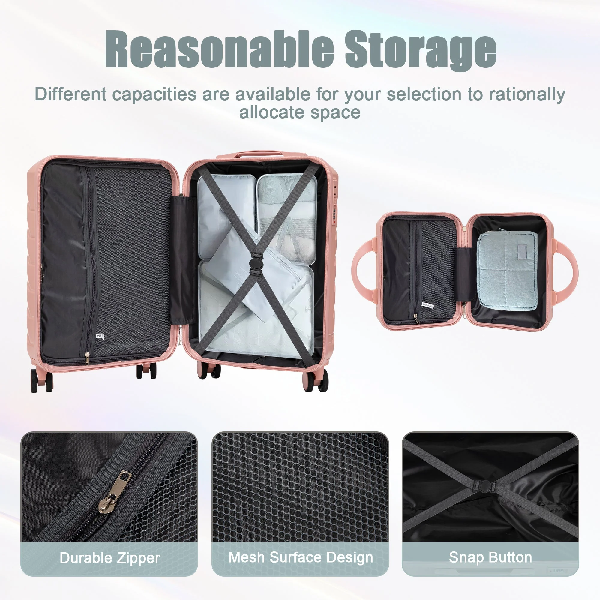 2-Piece ABS Spinner Wheel Luggage Set with Combination Lock - Image 12