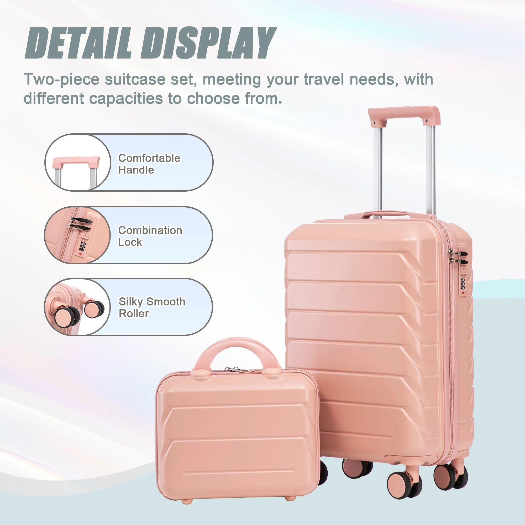2-Piece ABS Spinner Wheel Luggage Set with Combination Lock - Image 8