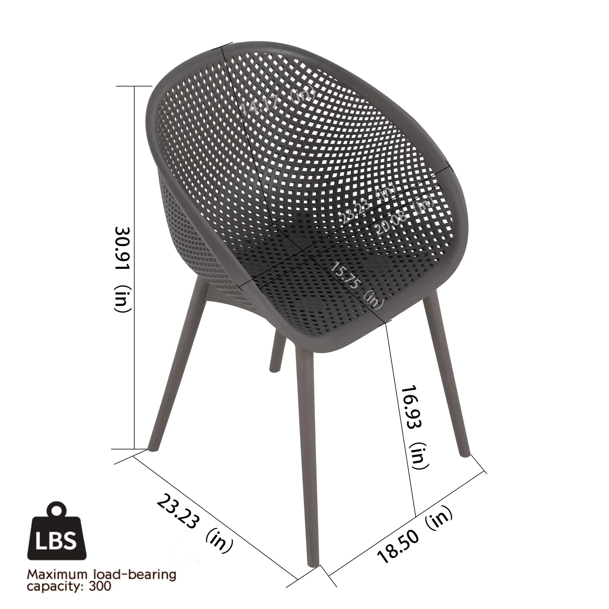 2 Piece Durable Single Chair With Hollow Out Design - Image 12